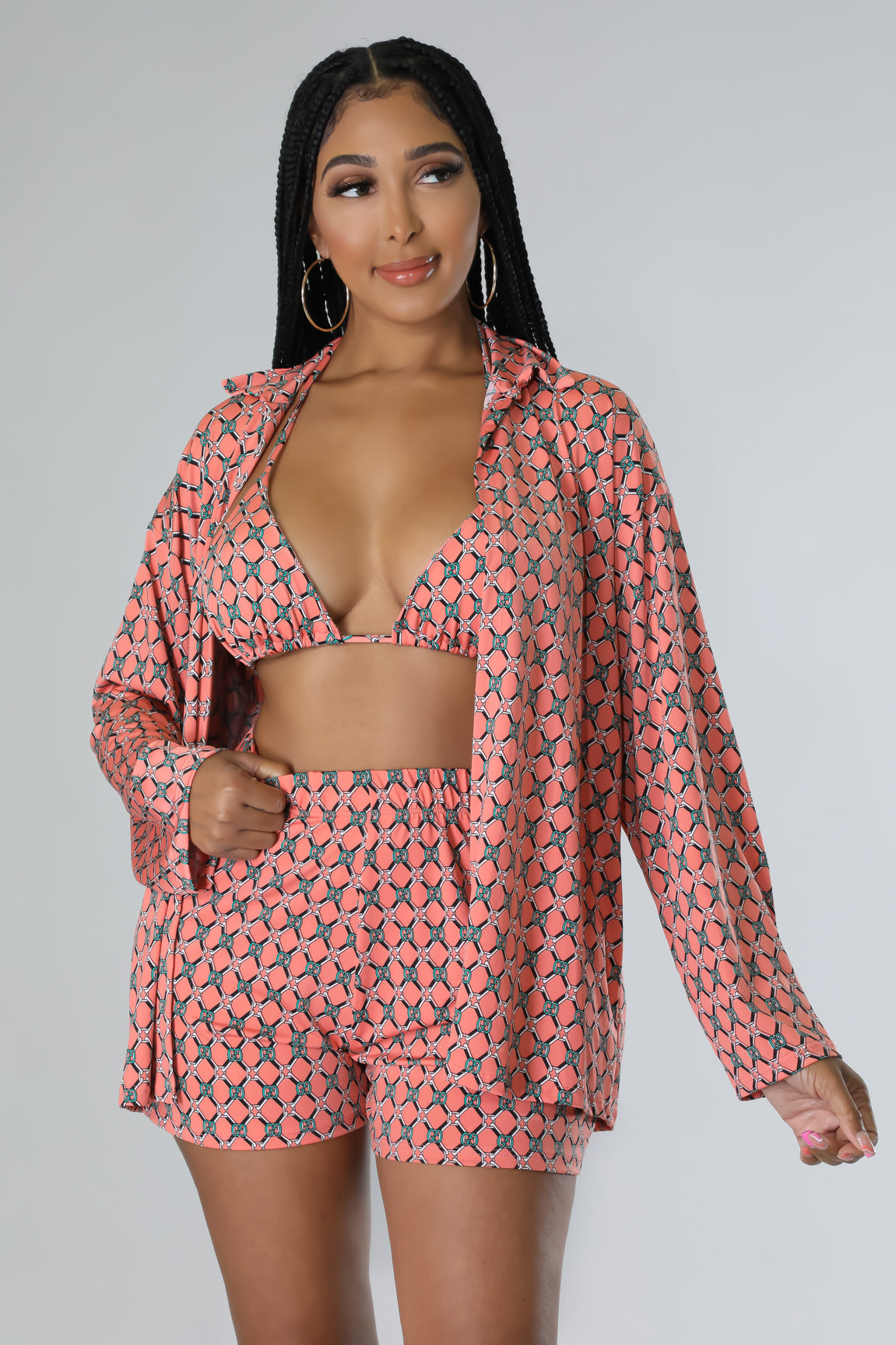 3pc Golden Girl Short Set