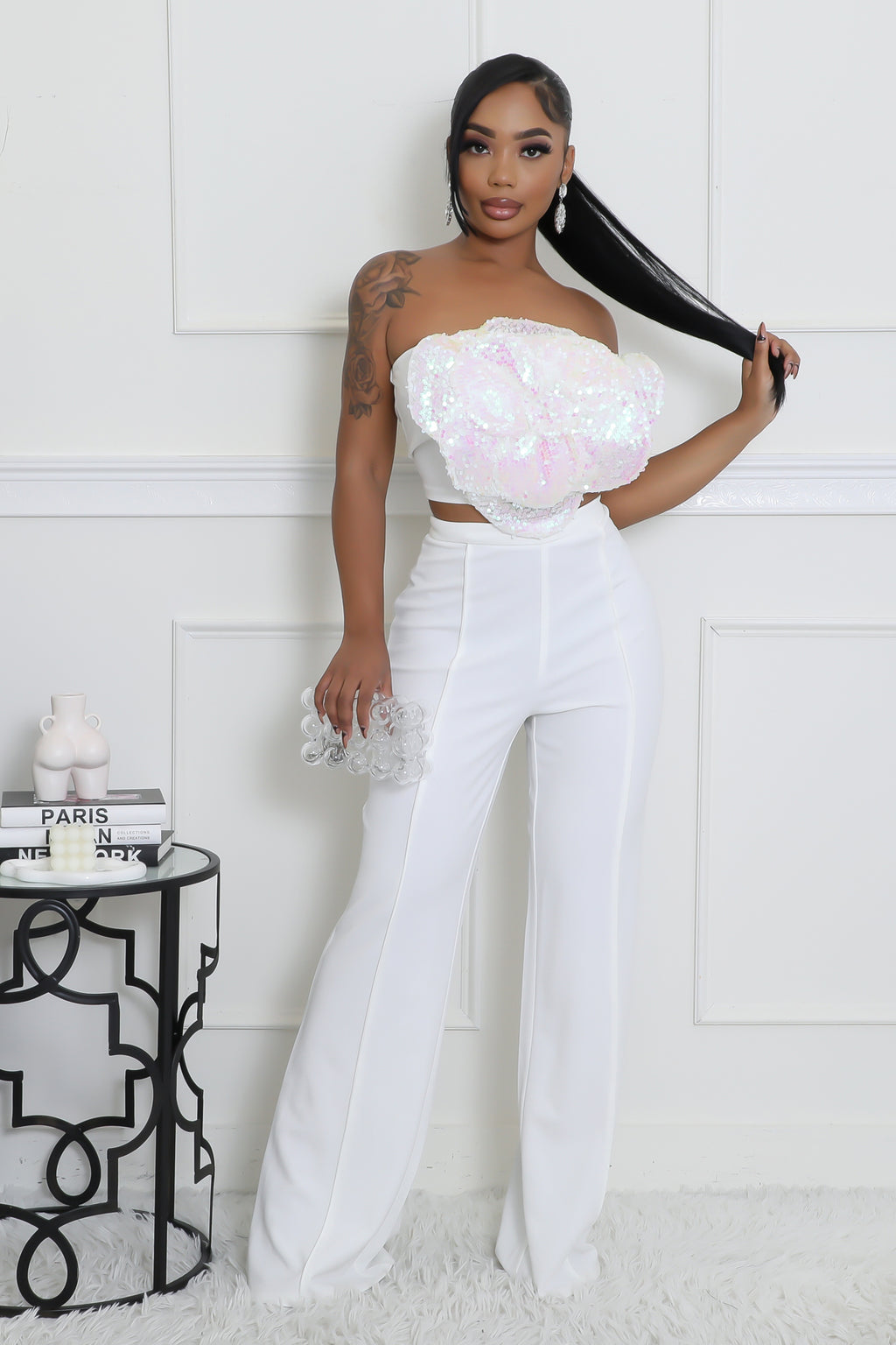 Royal Green Gold Bali Pants Set