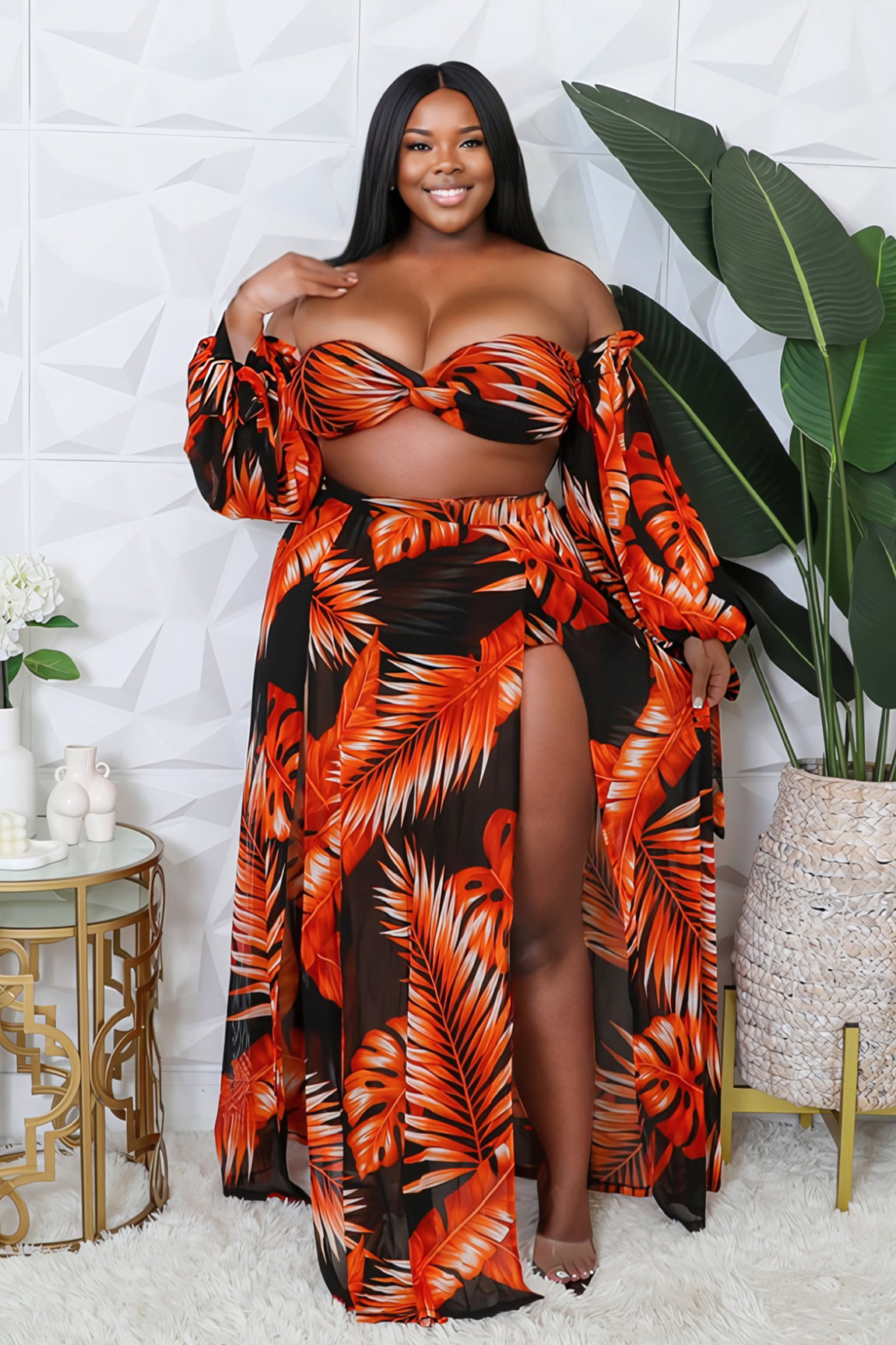 3pc Tropical Palms Swim Set