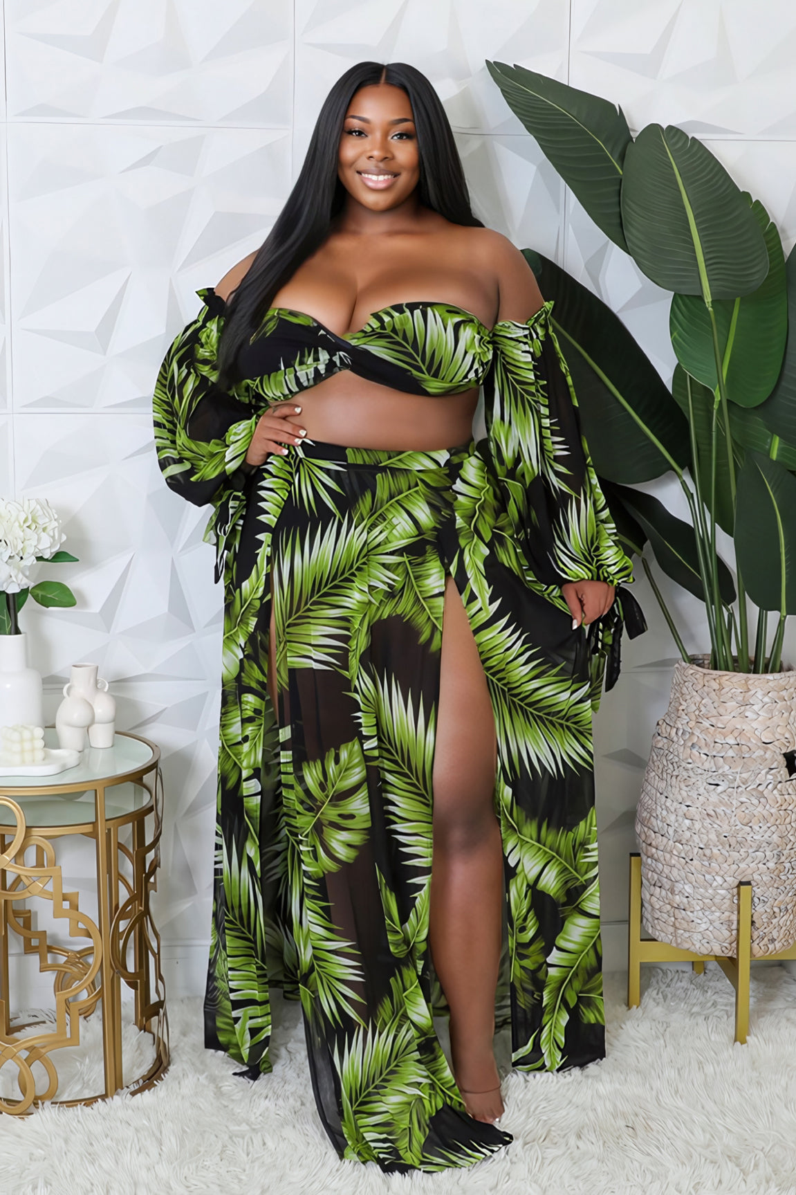 3pc Tropical Palms Swim Set