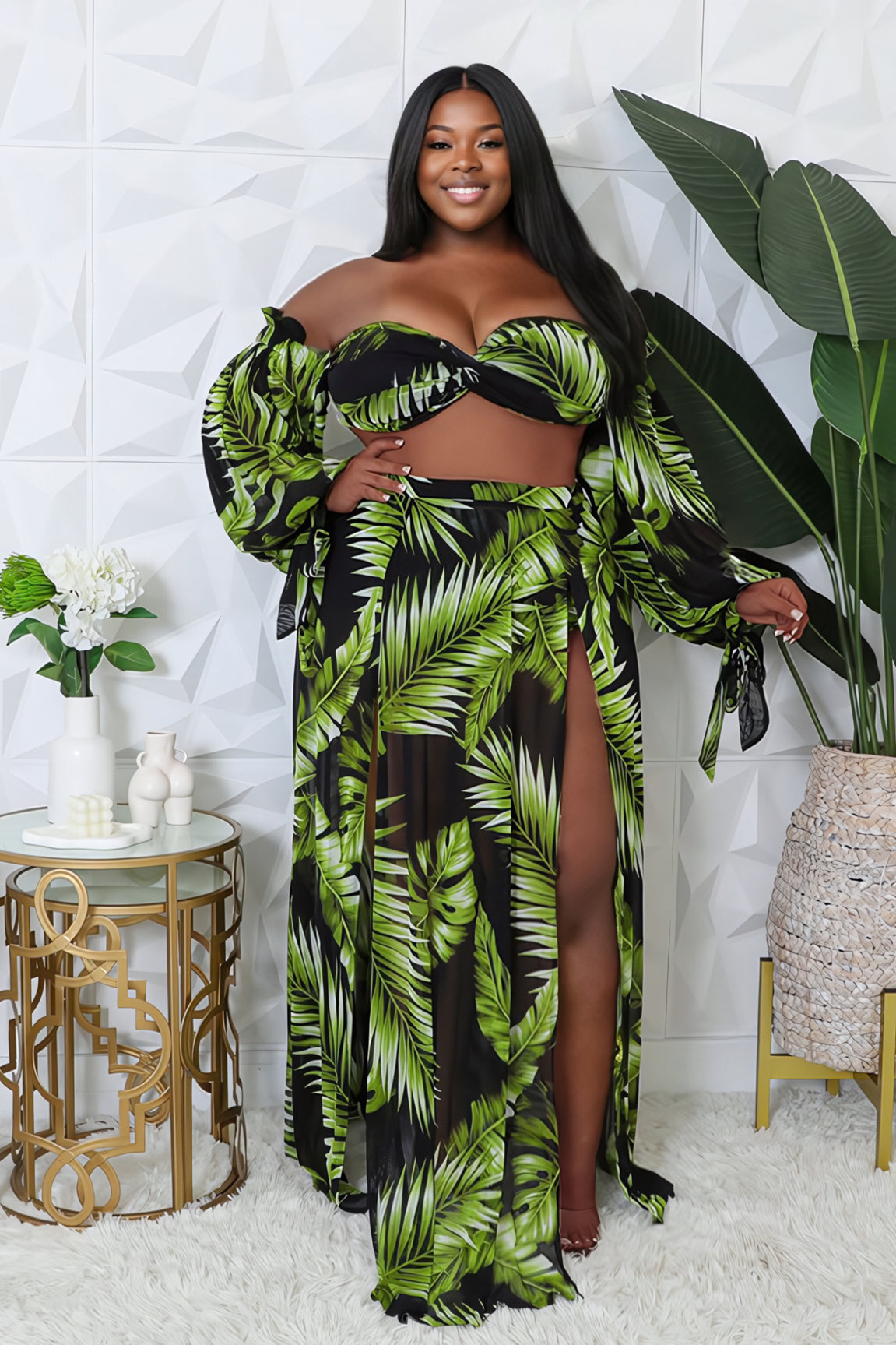 3pc Tropical Palms Swim Set