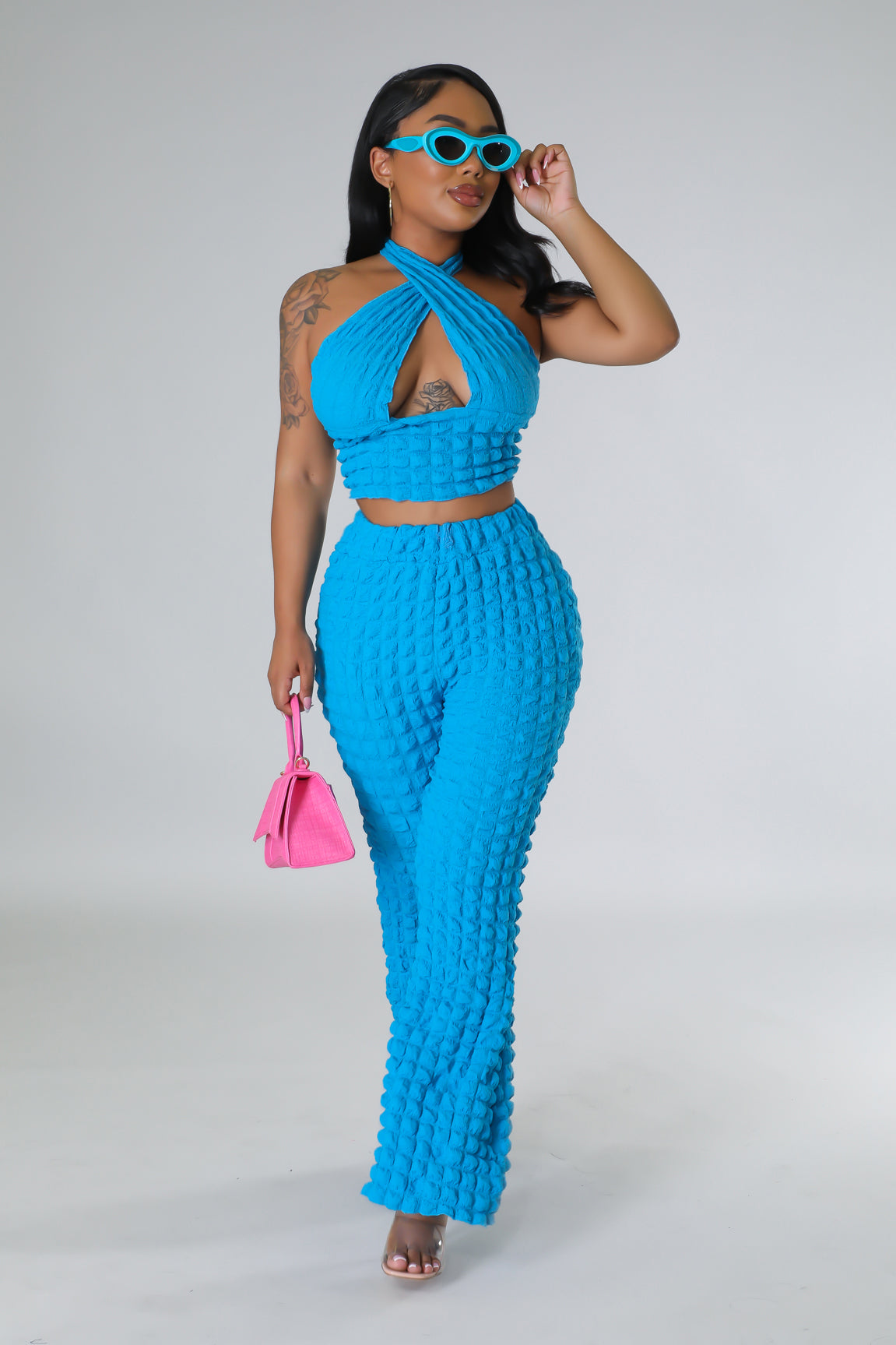 Bubbly Effects Pant Set