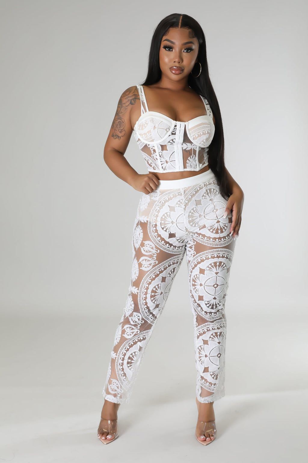 Lace Two Piece Pants Outfits Laciest Days Pant Set – GitiOnline