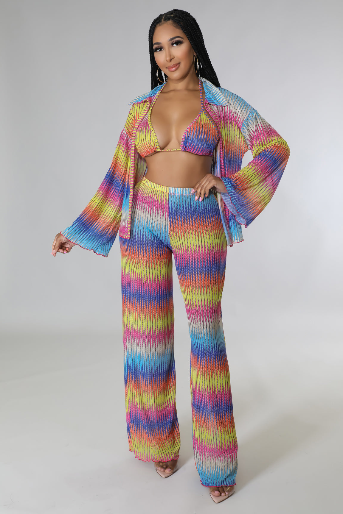 3pc Palms Retreat Pant Set