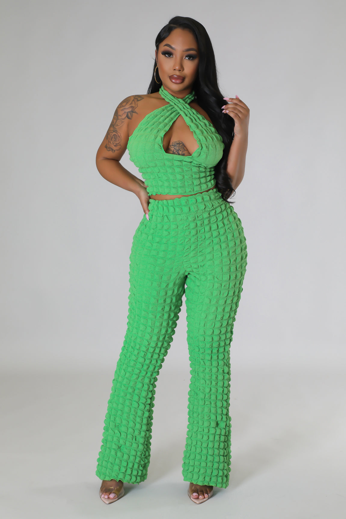 Bubbly Effects Pant Set