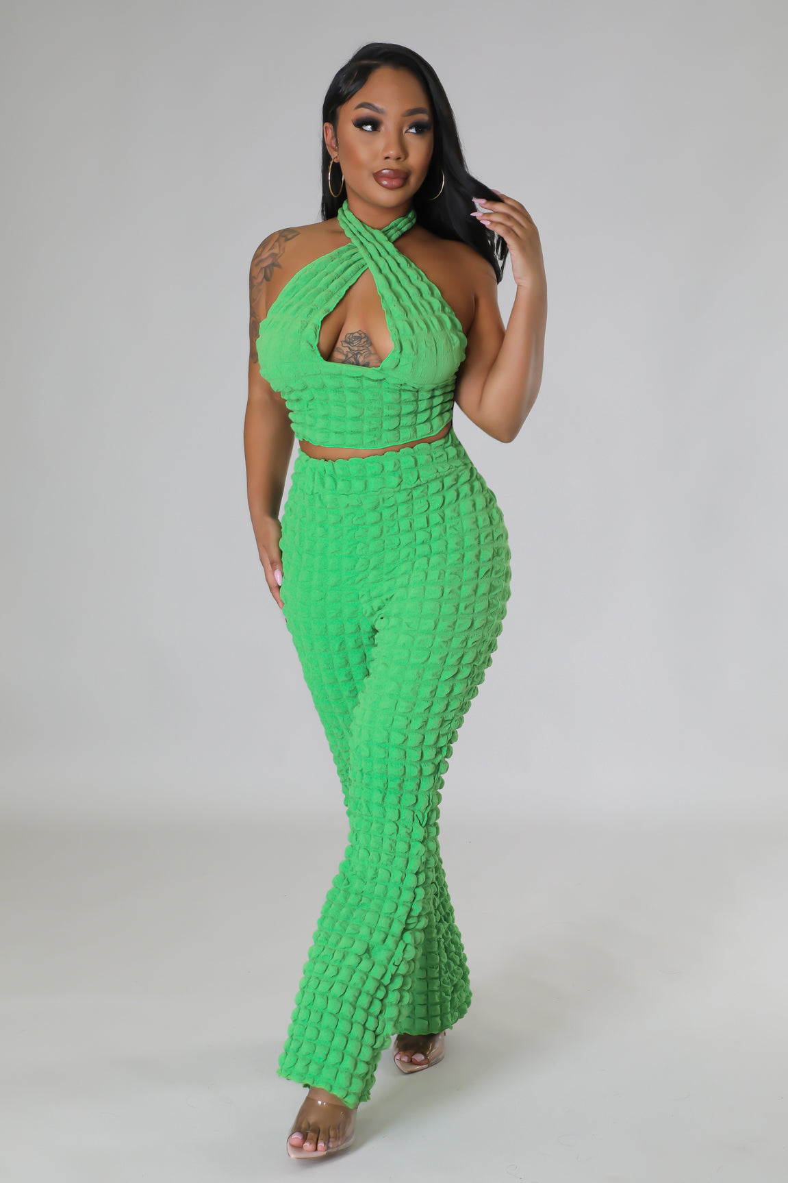 Bubbly Effects Pant Set