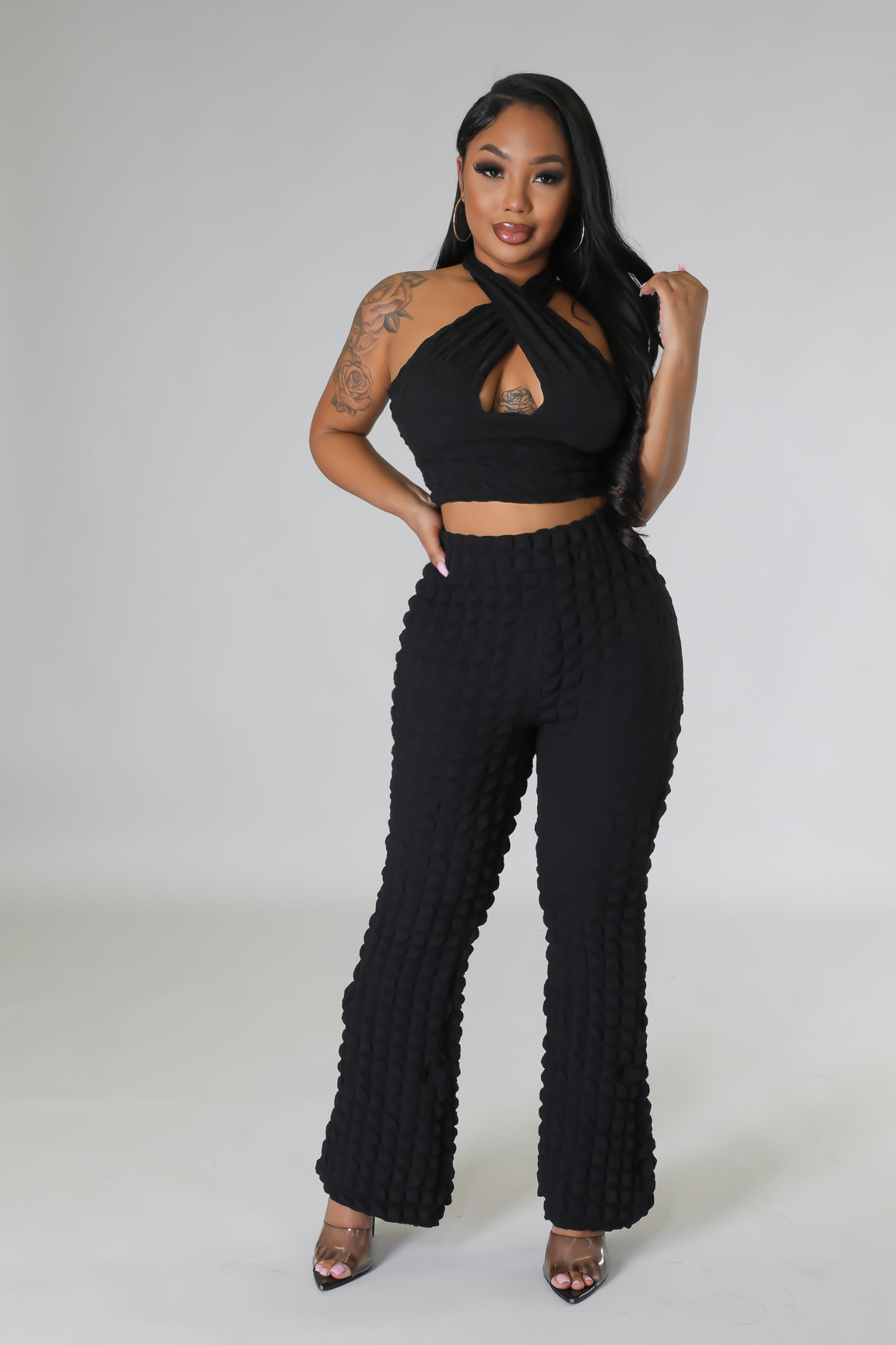 Bubbly Effects Pant Set