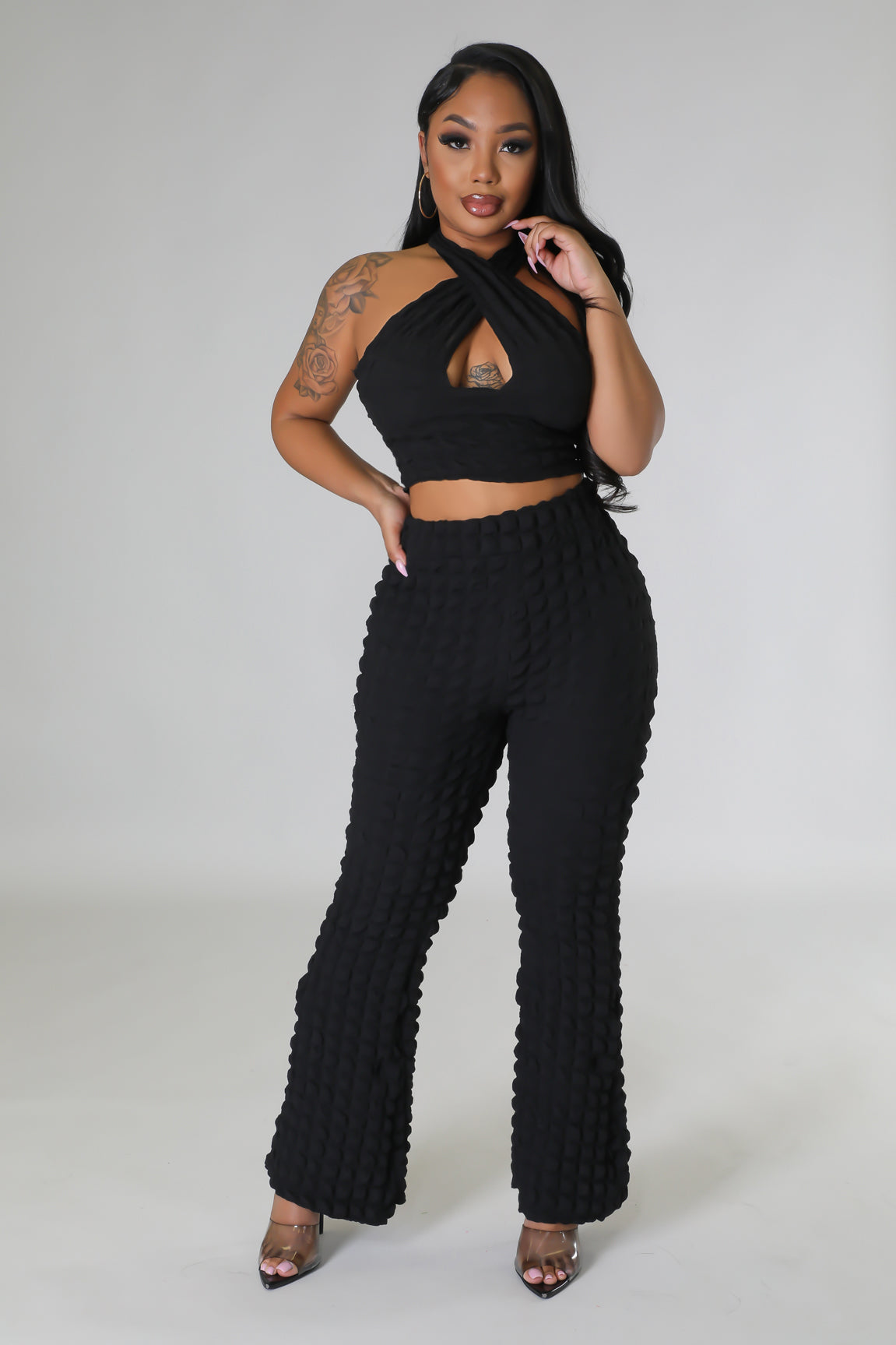 Bubbly Effects Pant Set