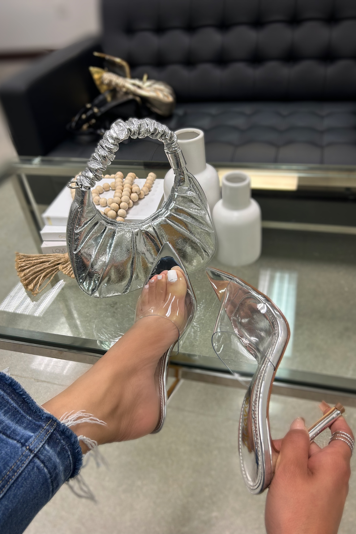 Clear heels sweat hotsell