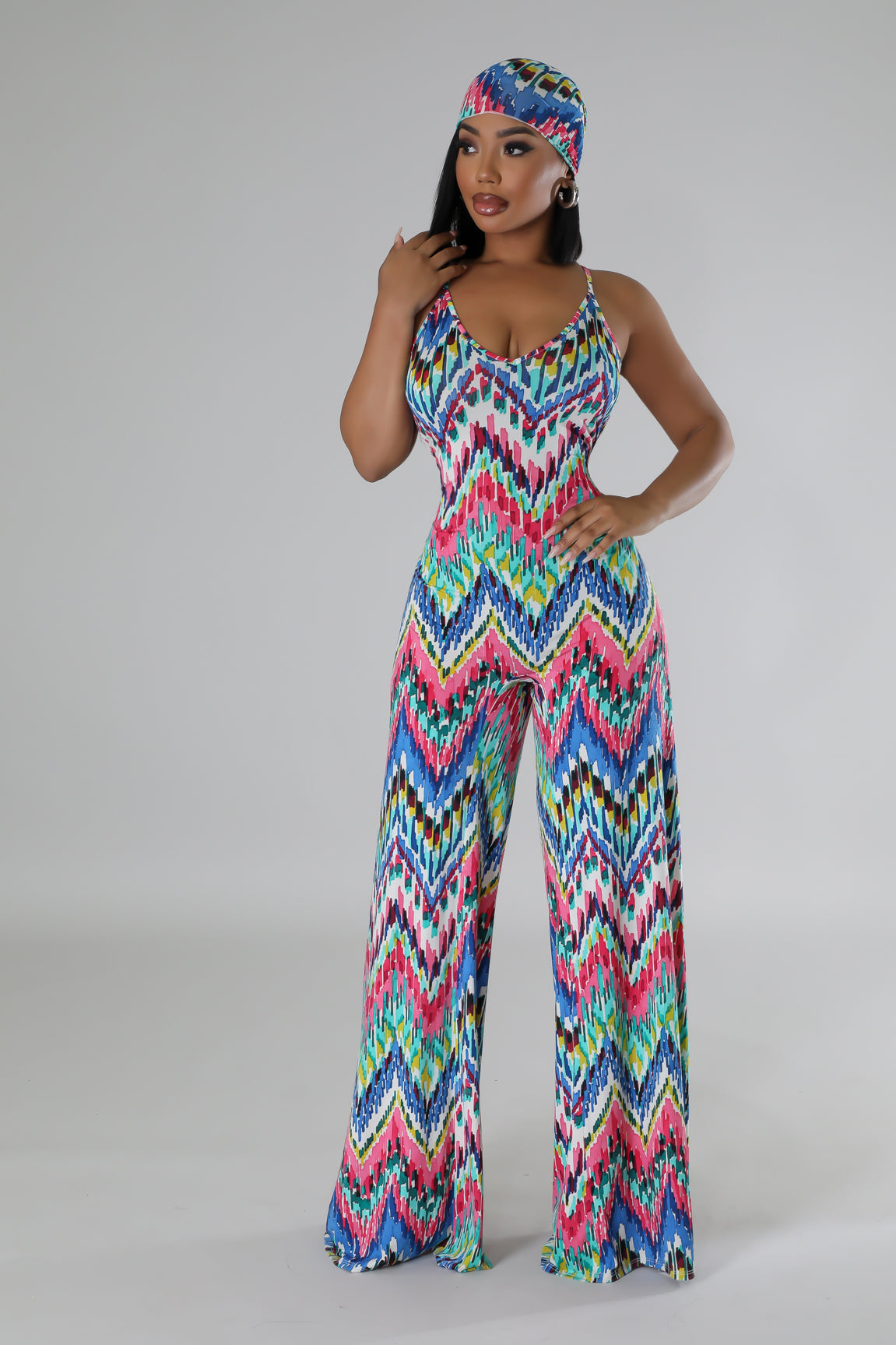 2pc Taking A Trip Jumpsuit Set