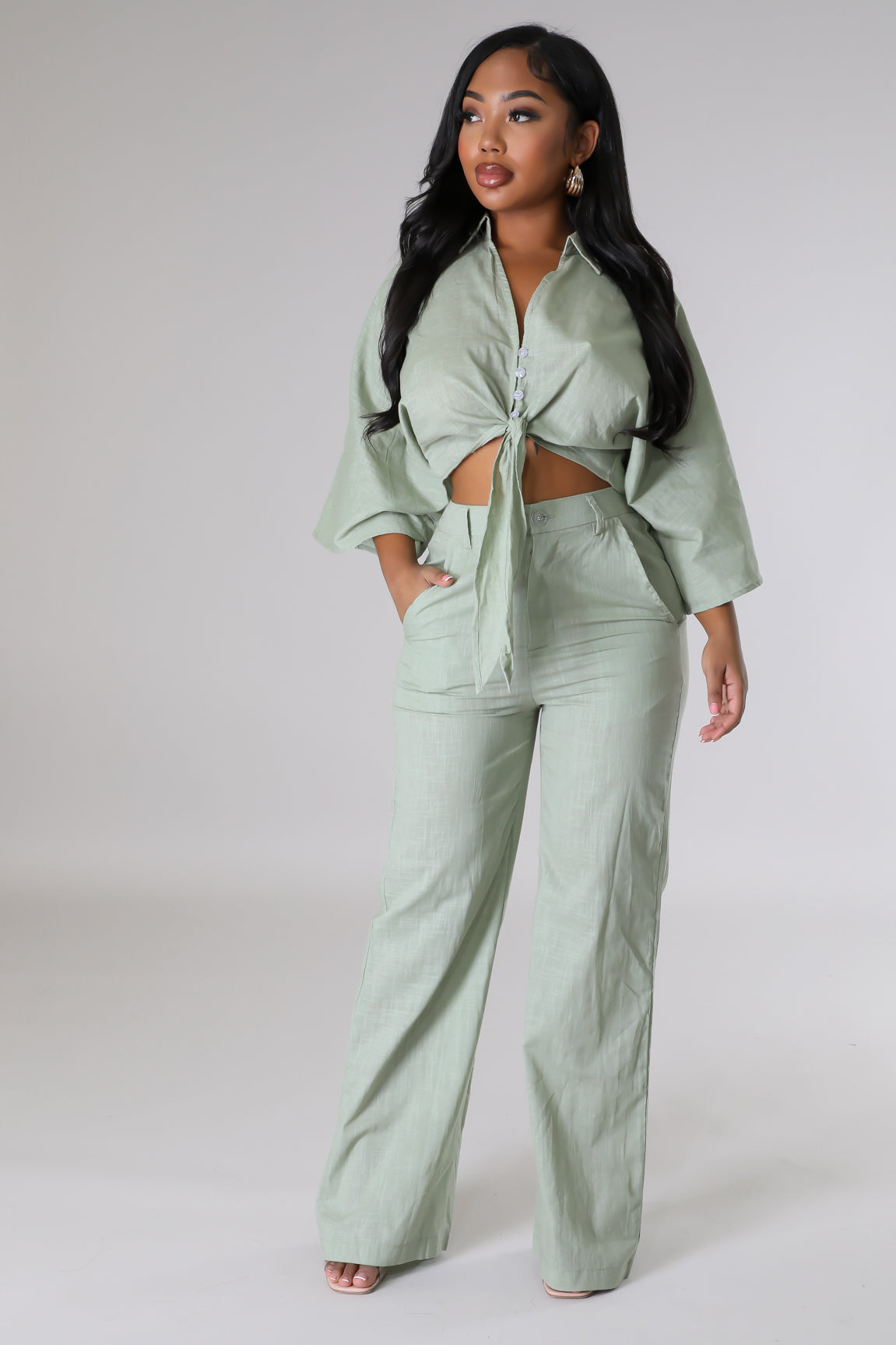 Sabrinia Linen Pant Set