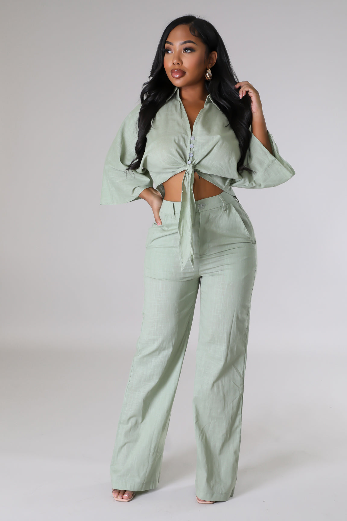 Sabrinia Linen Pant Set – GitiOnline