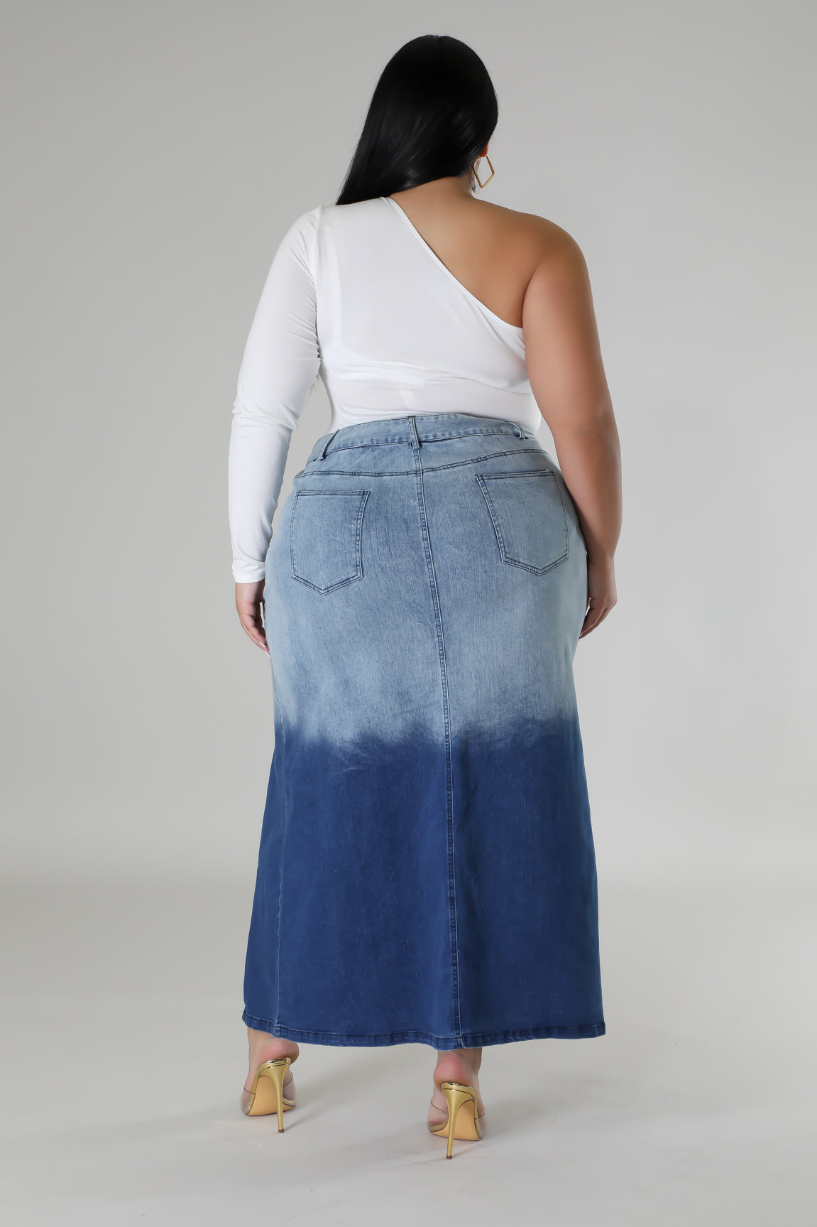 【Anyone more】Emoji Washing Denim Pants Skirt Long Icon Skirt - Medium Wash | Levi's® US