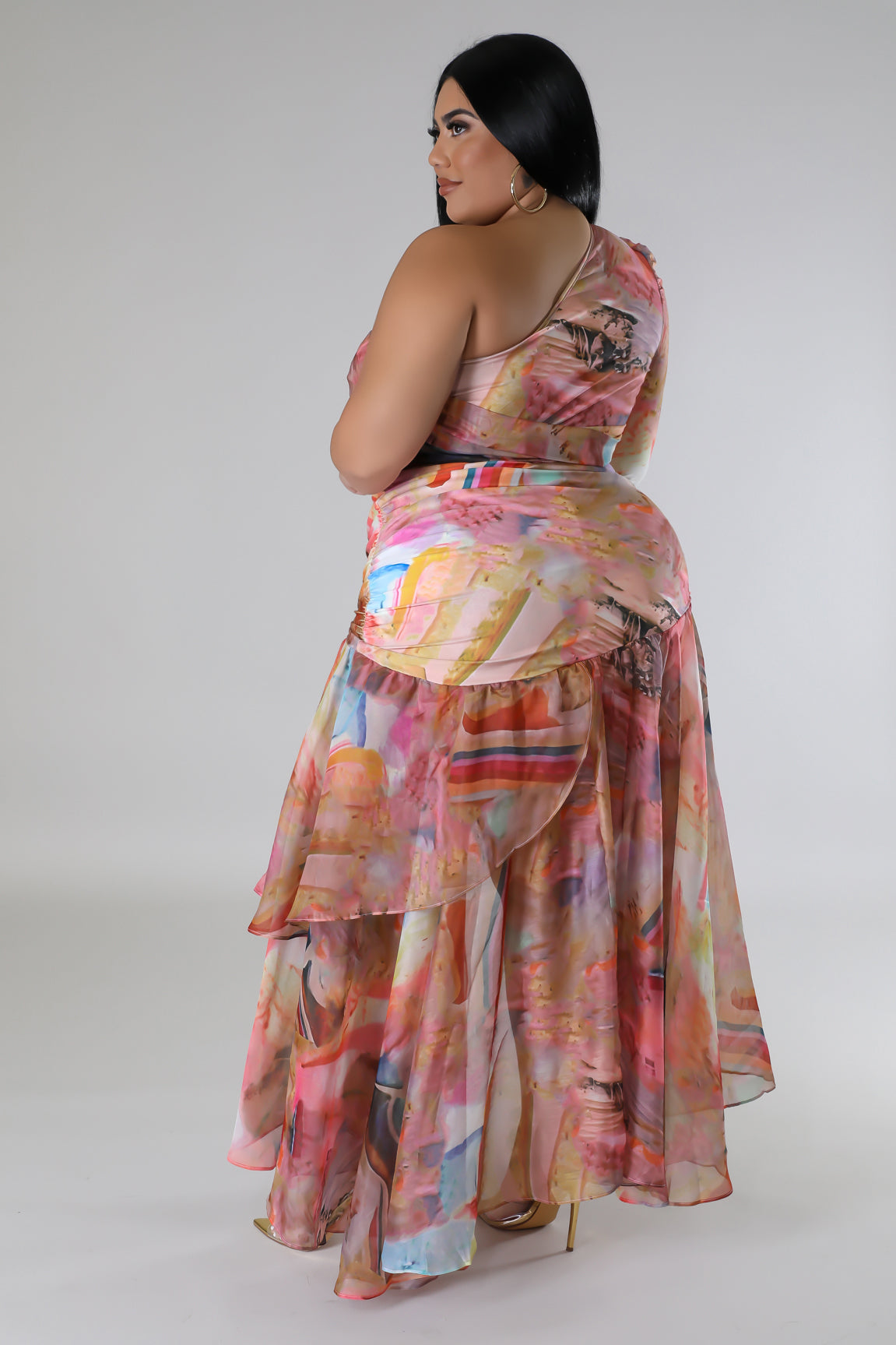 Pink Waterfall Skirt Set