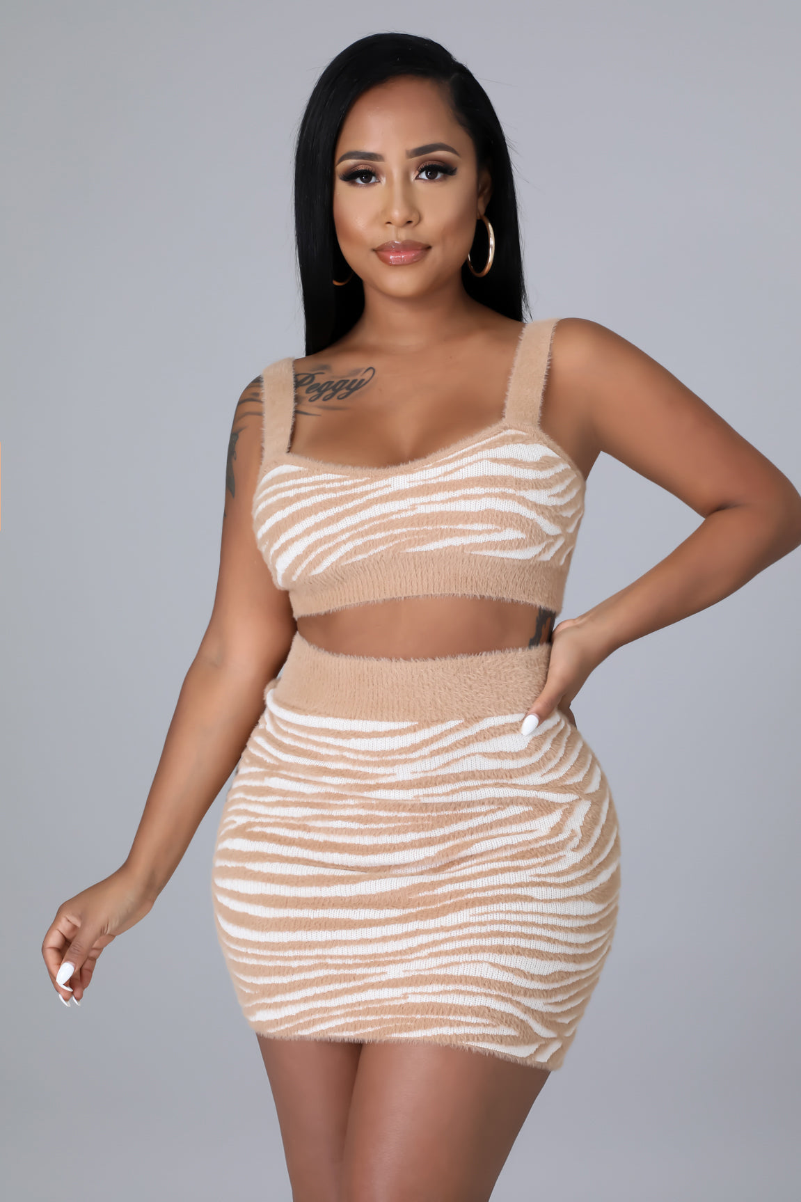 3pc Wild Fuzz Skirt Set