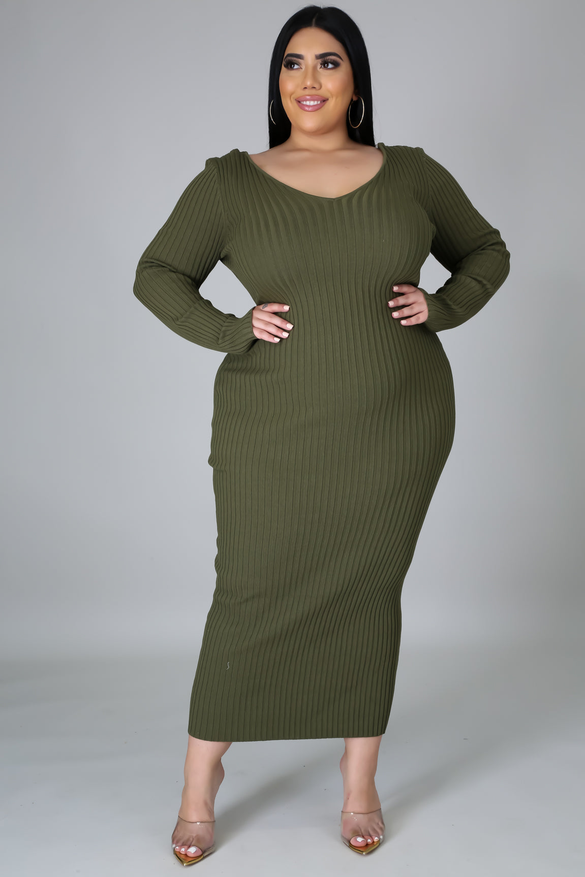 Ribbed Midi Dress