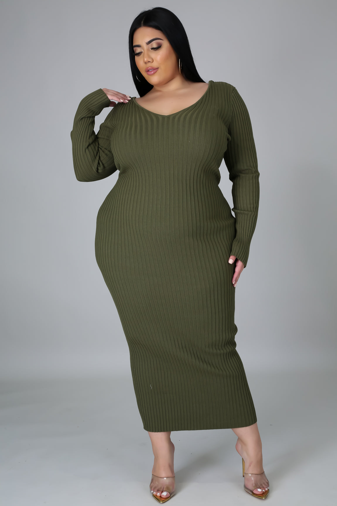 Ribbed Midi Dress