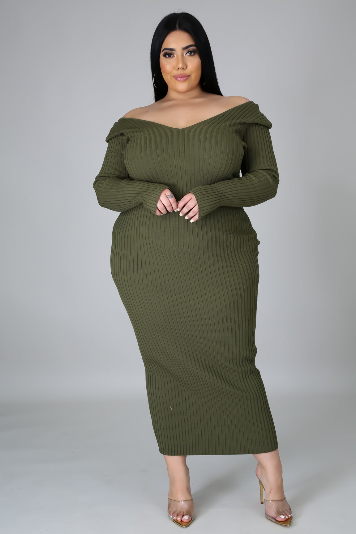 Ribbed Midi Dress