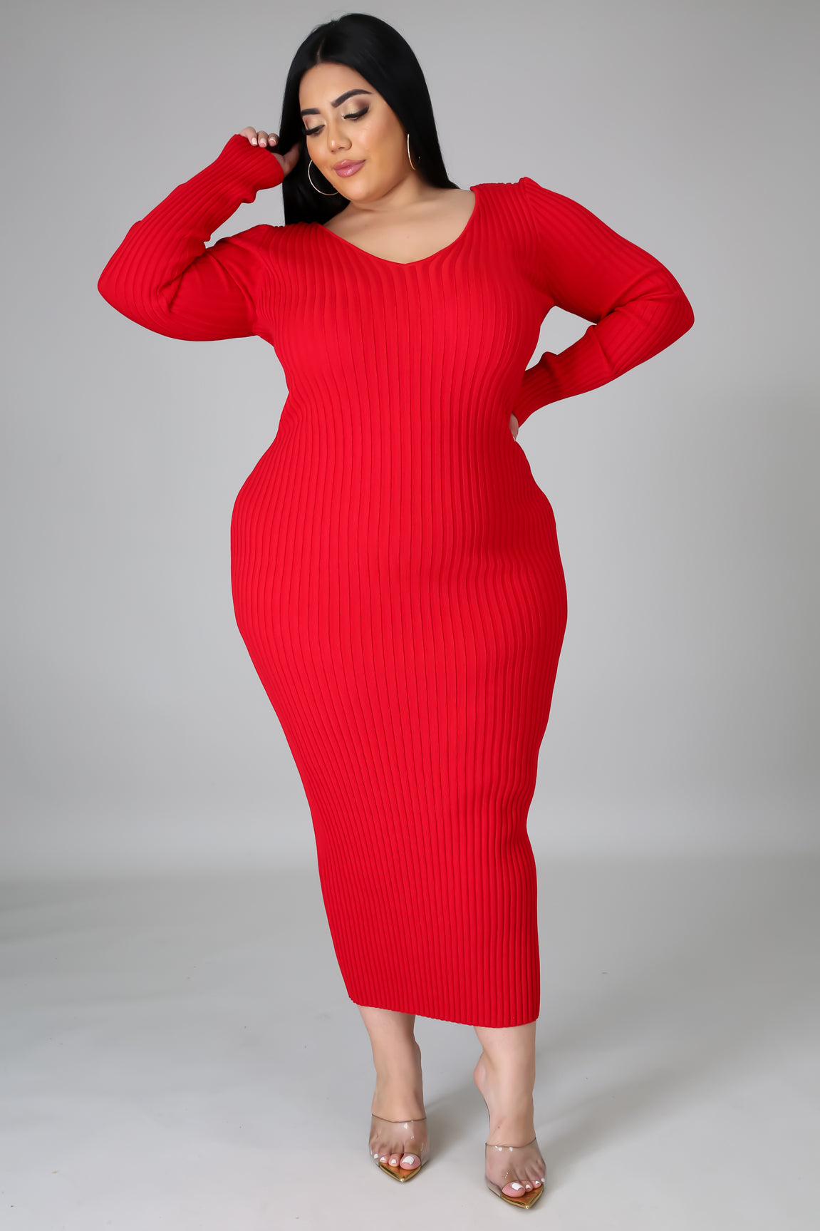 Ribbed Midi Dress