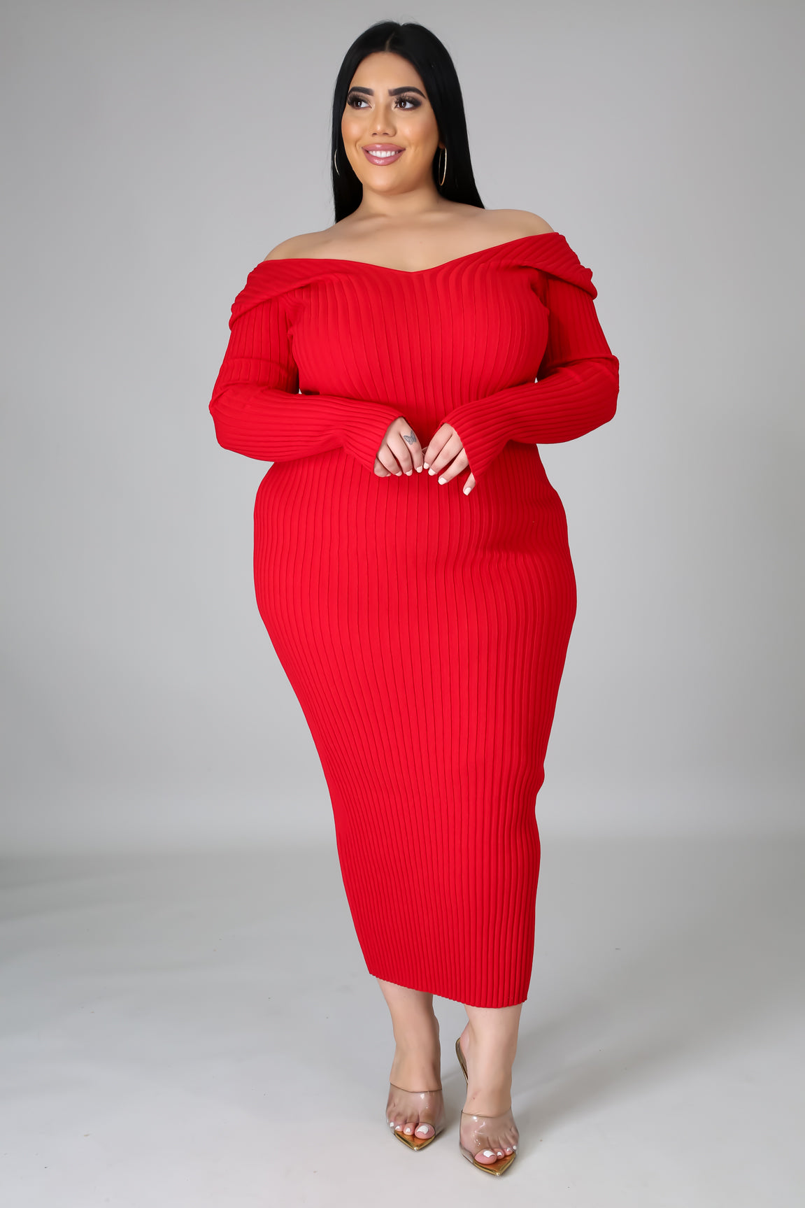 Ribbed Midi Dress