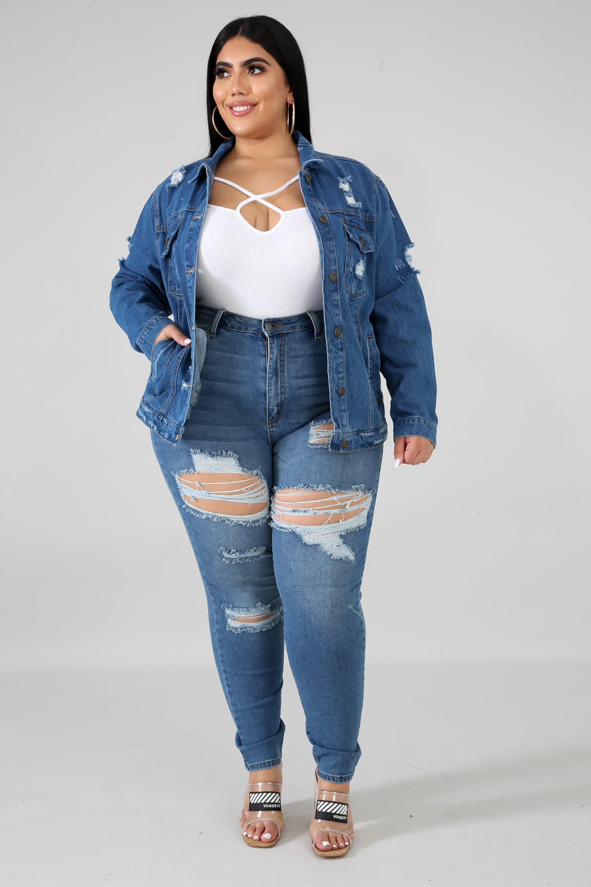 Disrupted Denim Jacket | GitiOnline