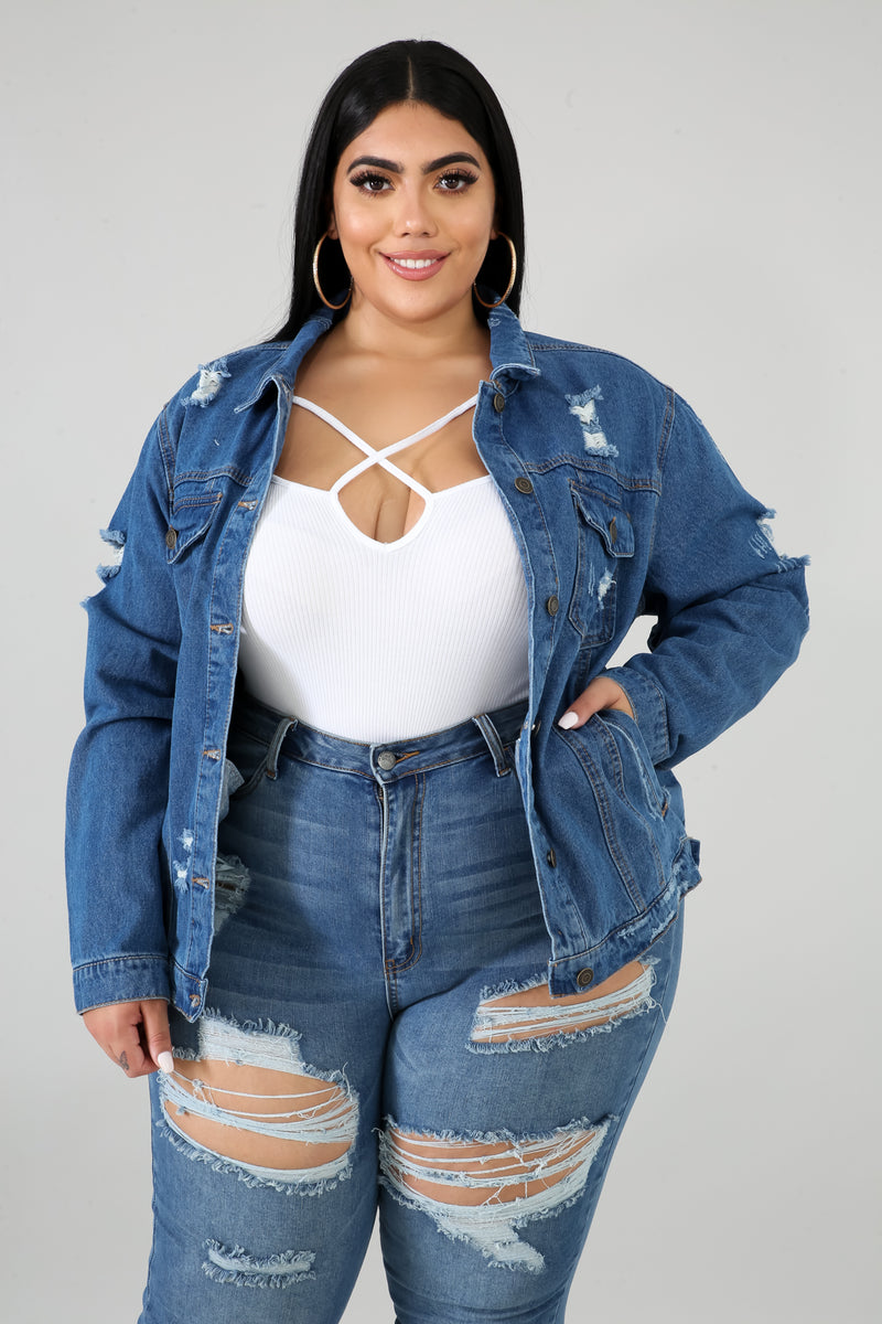 Disrupted Denim Jacket | GitiOnline