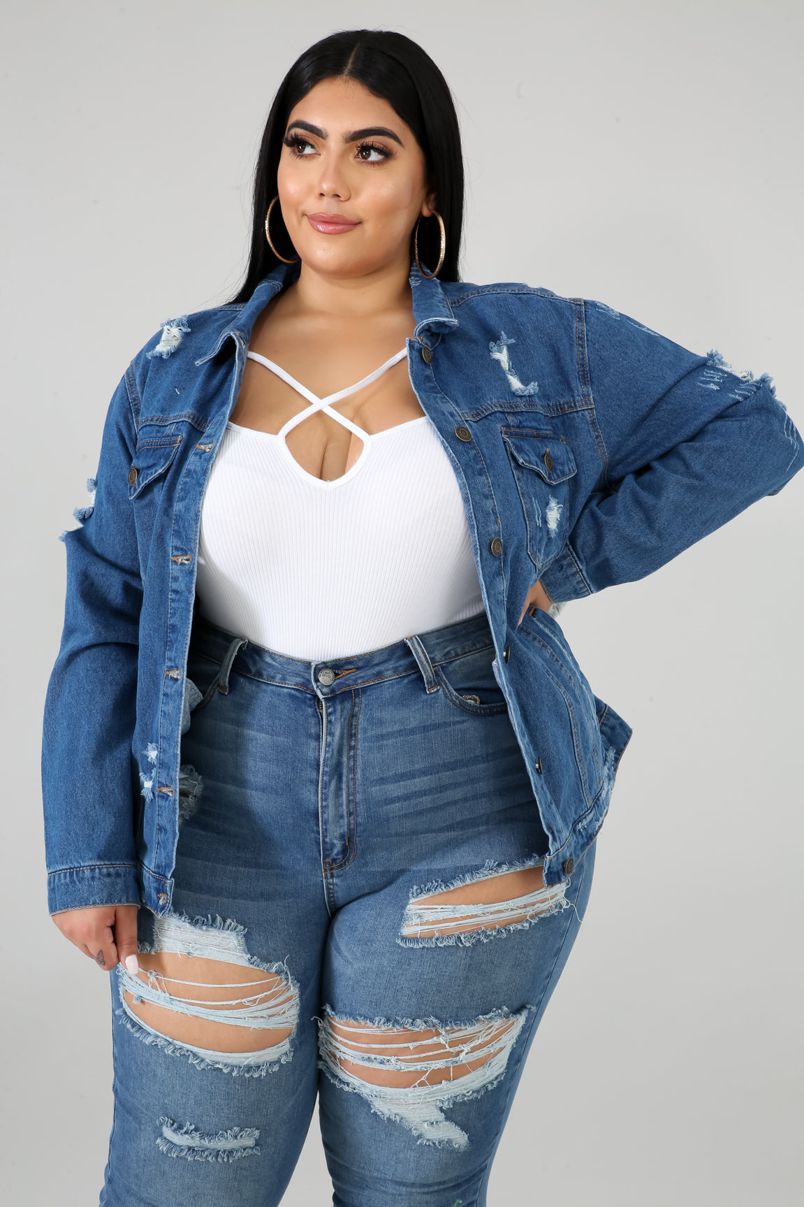 Disrupted Denim Jacket | GitiOnline