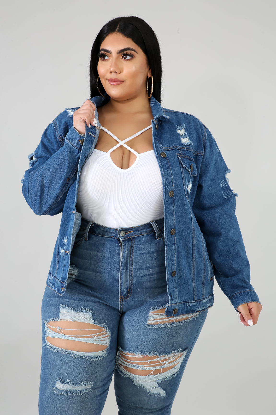 Disrupted Denim Jacket | GitiOnline