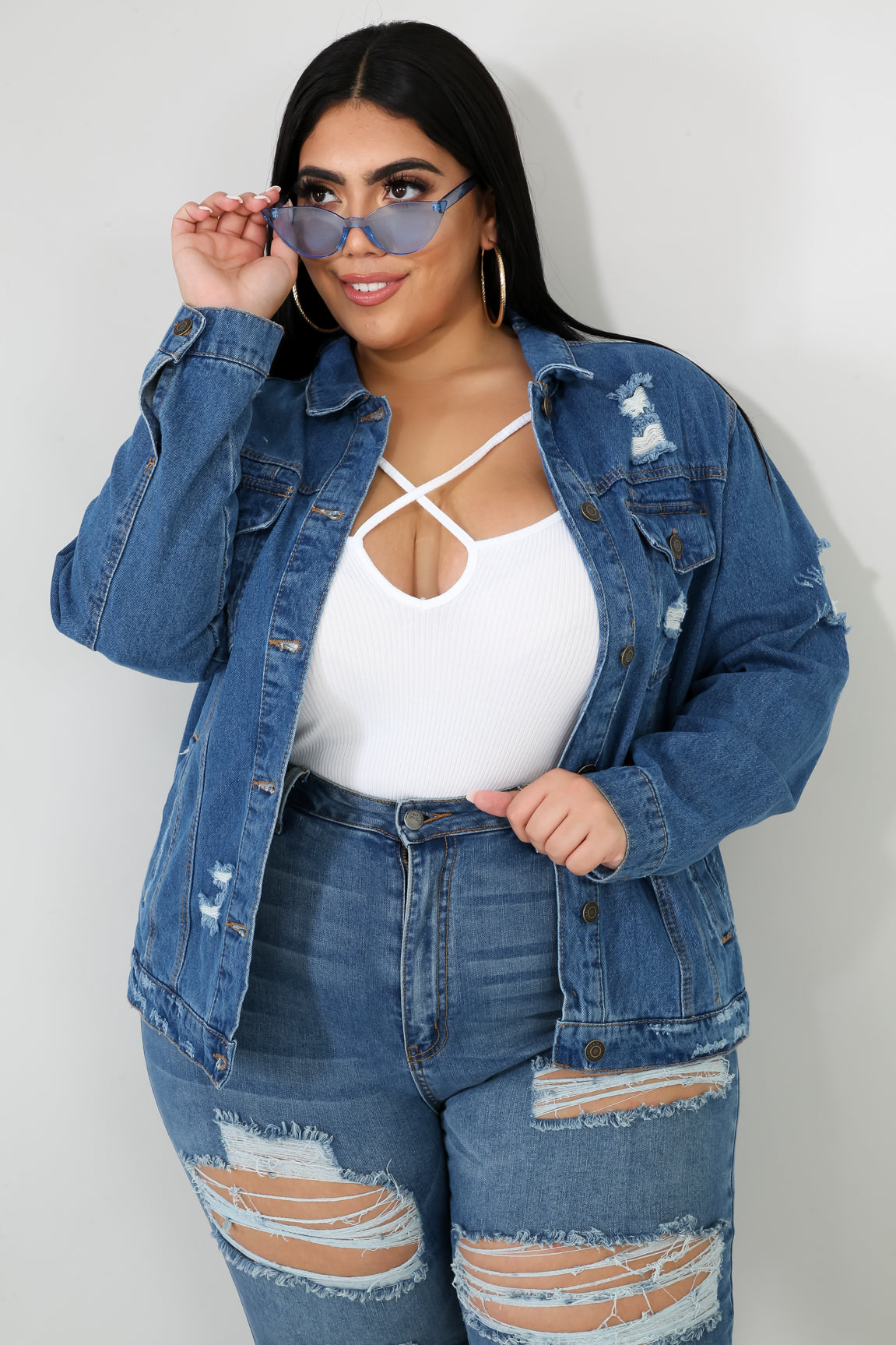 Disrupted Denim Jacket | GitiOnline