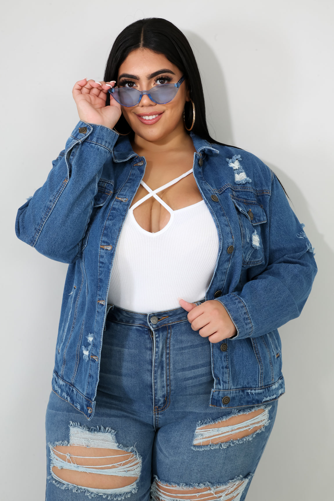 Disrupted Denim Jacket | GitiOnline