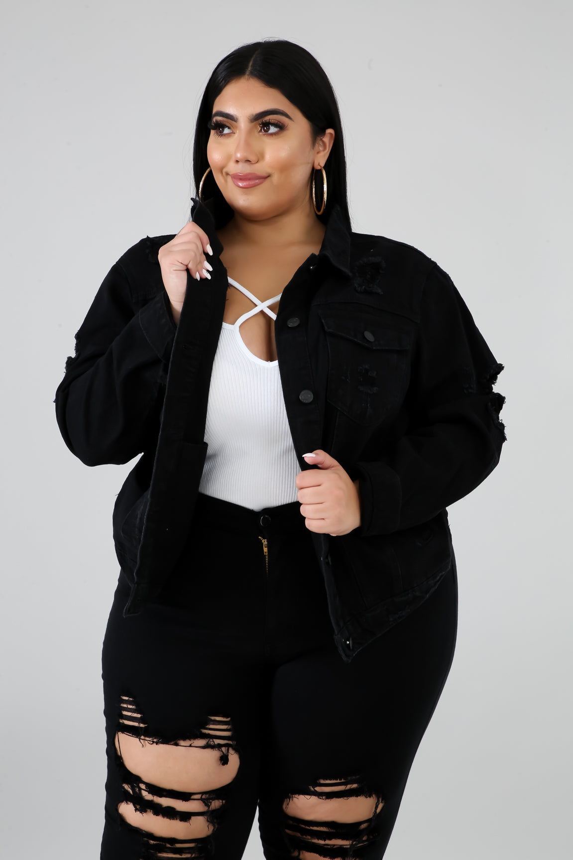 Disrupted Denim Jacket | GitiOnline