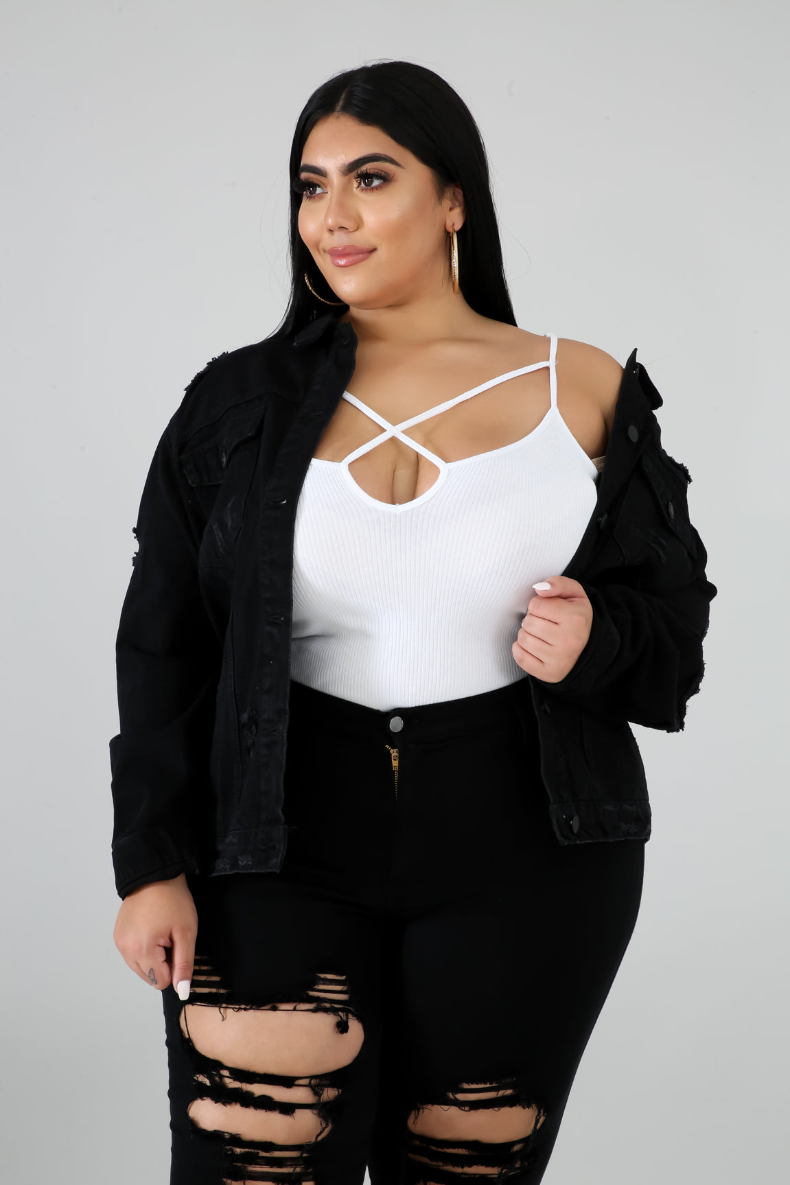 Disrupted Denim Jacket | GitiOnline