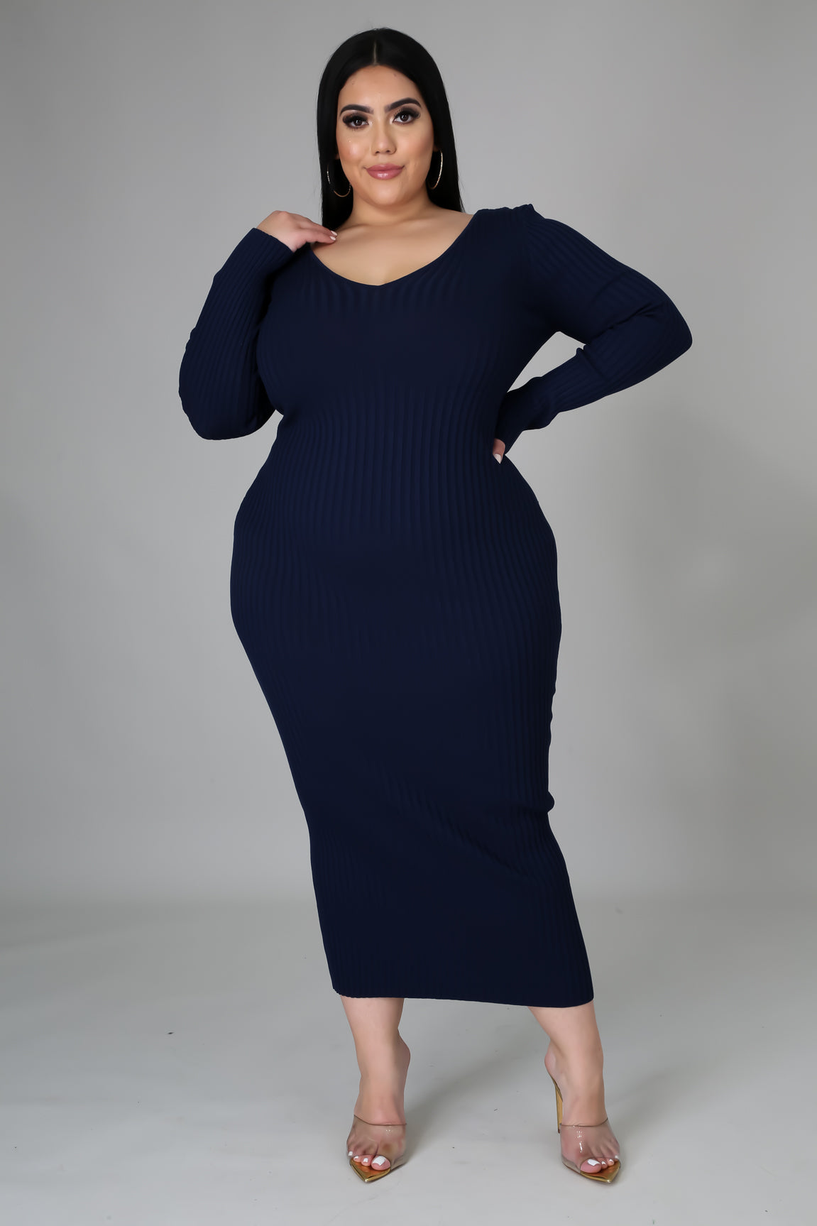 Ribbed Midi Dress