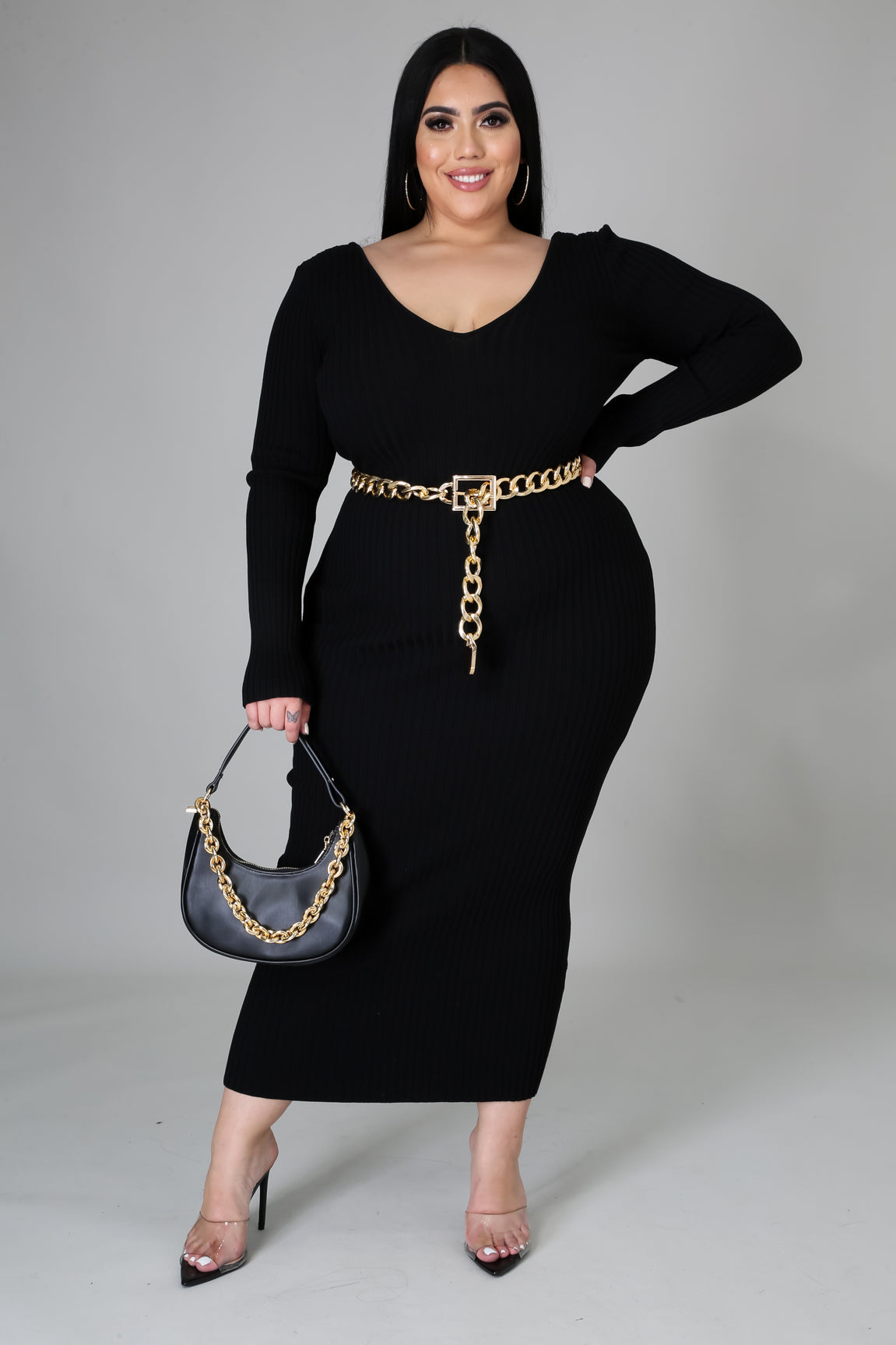 Ribbed Midi Dress