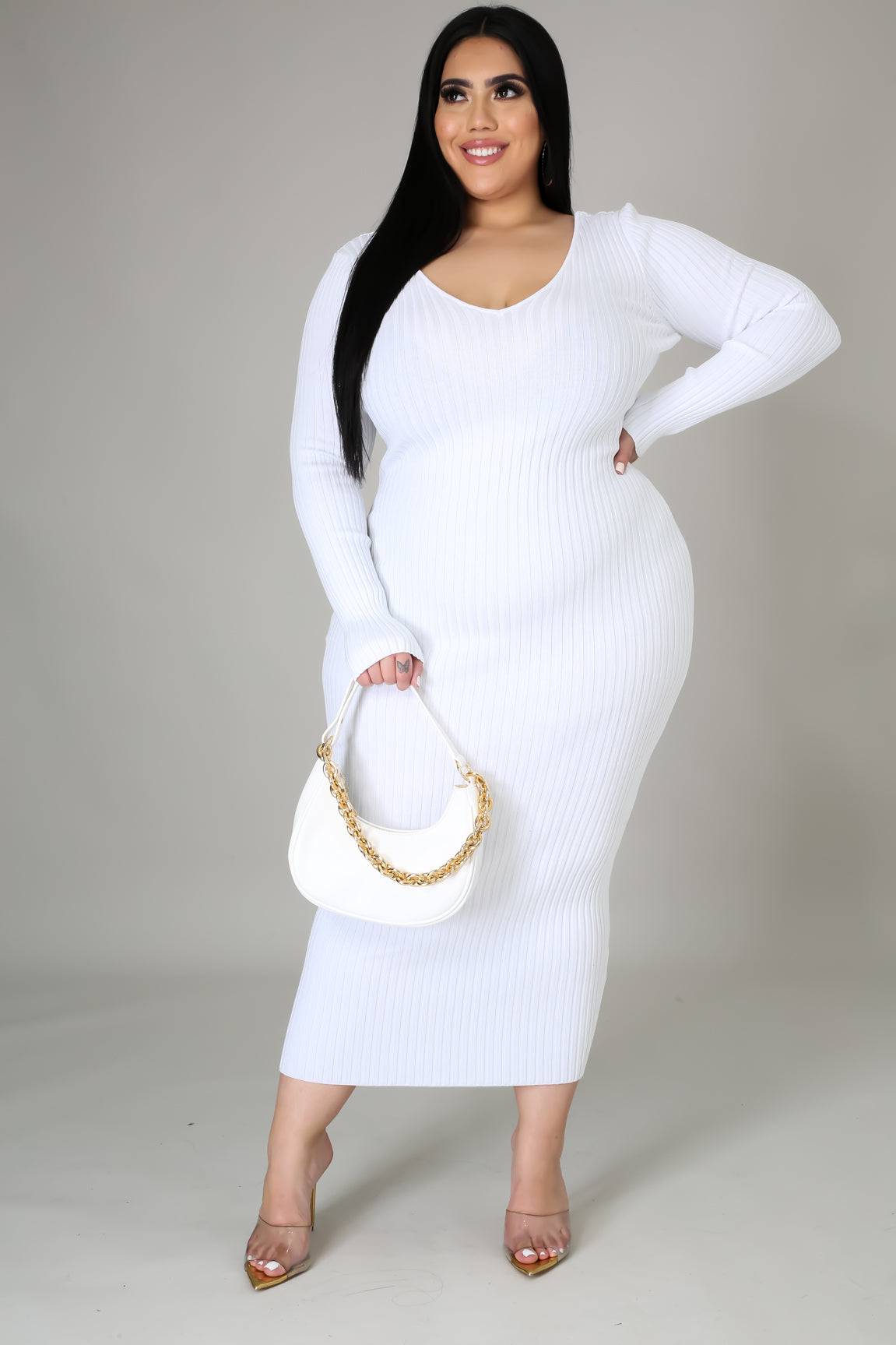 Ribbed Midi Dress