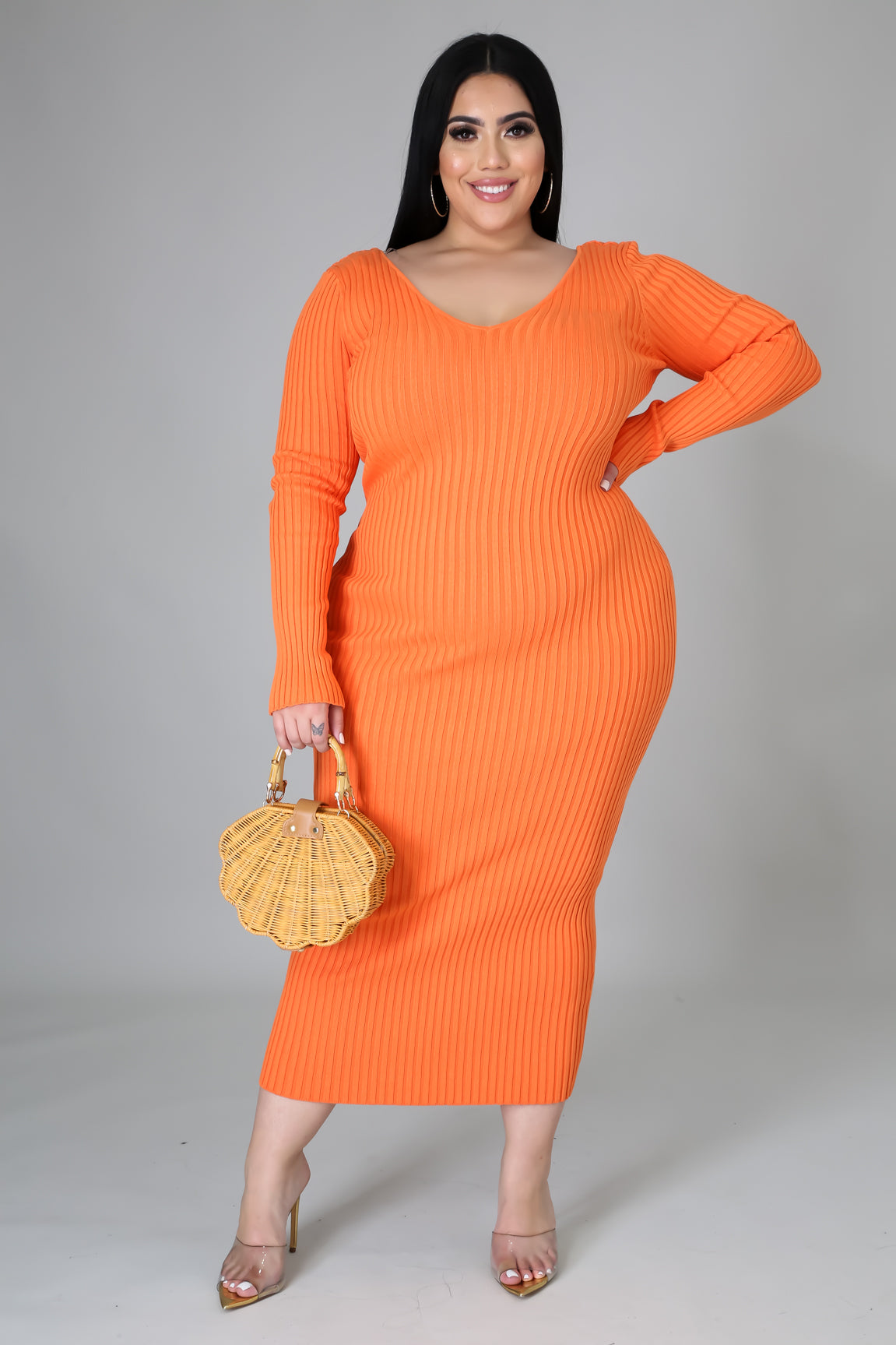 Ribbed Midi Dress