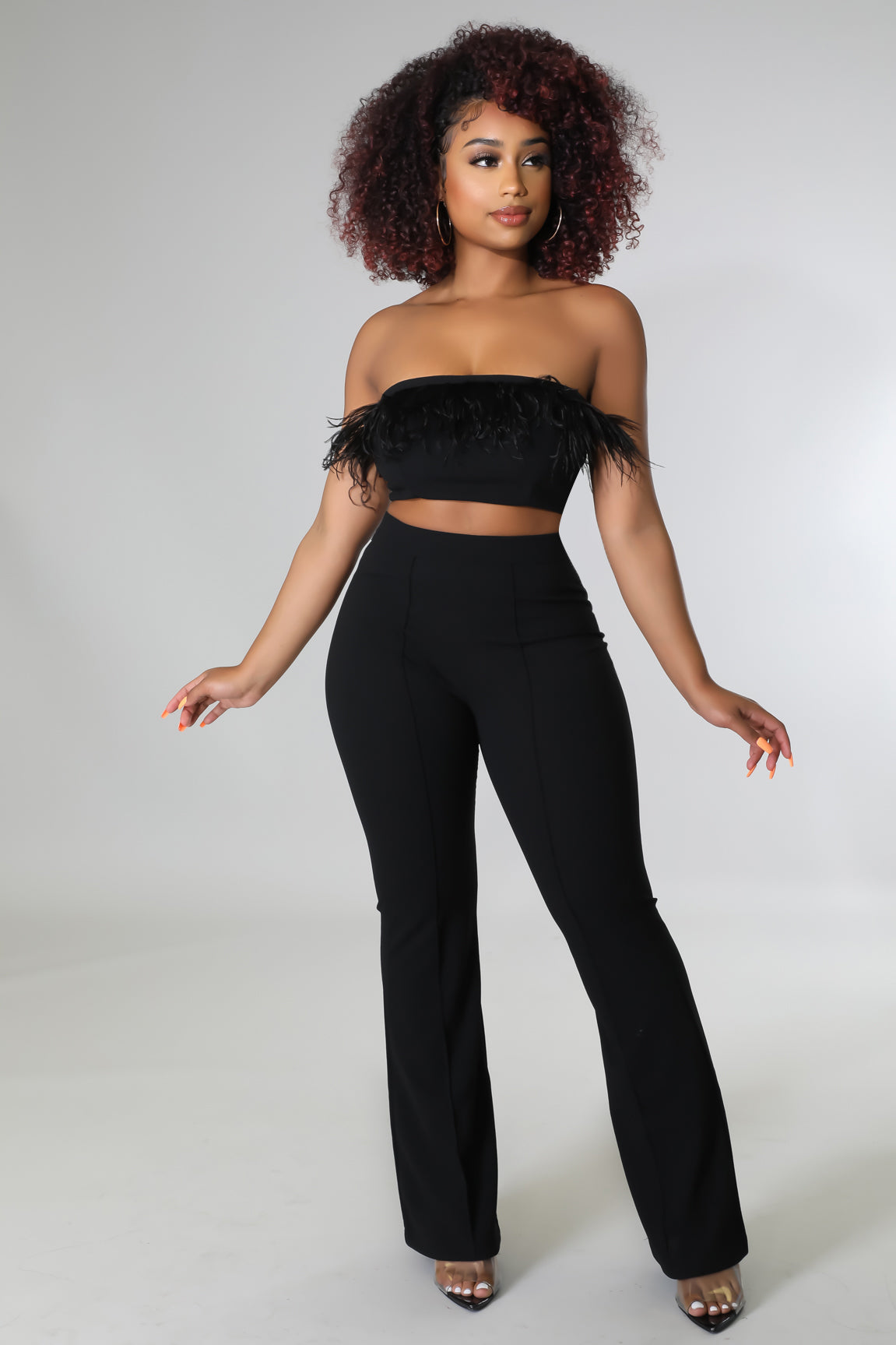 Feather Me Down Pant Set