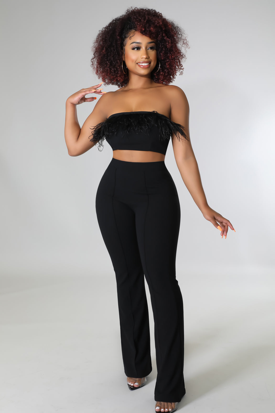 Feather Me Down Pant Set