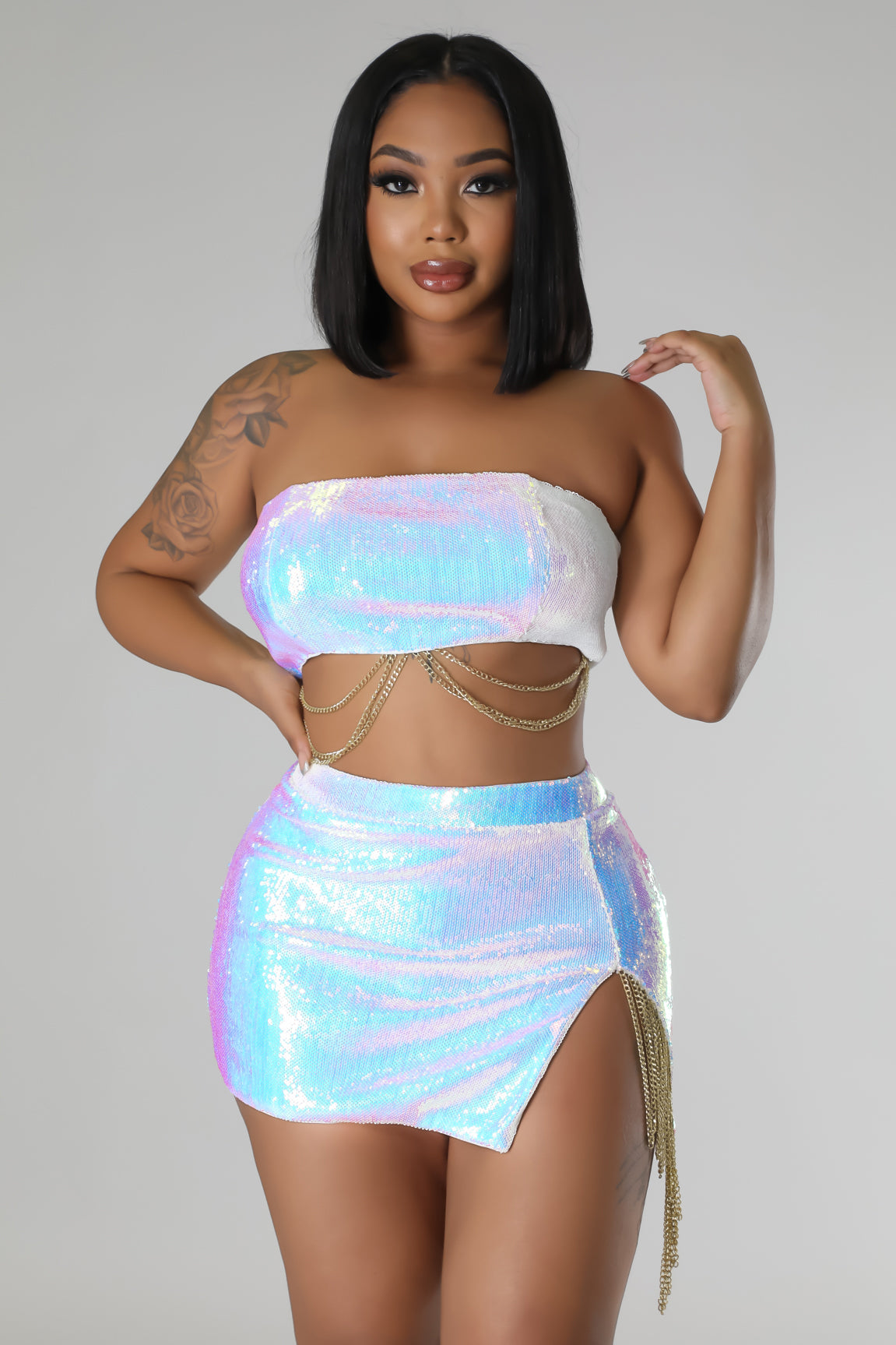 Shiniest Gurl  Skirt Set