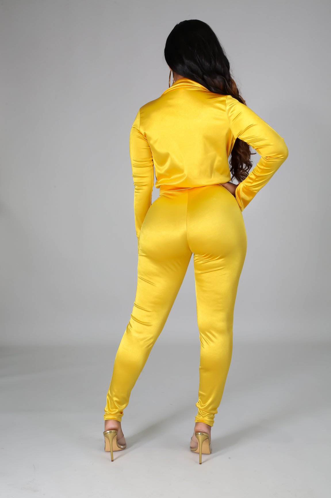 Satin Power Bodysuit Pant Set