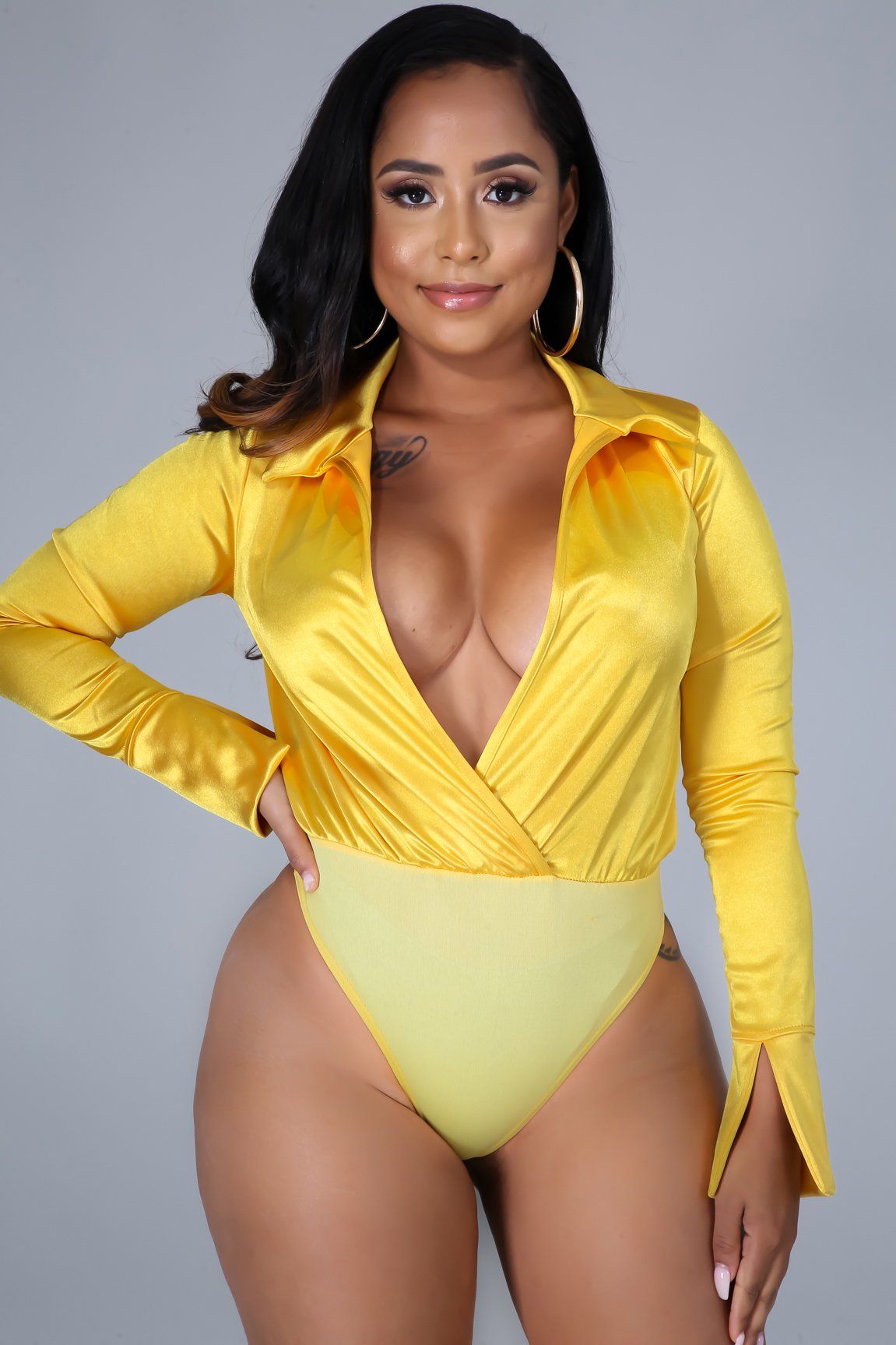 Satin Power Bodysuit Pant Set