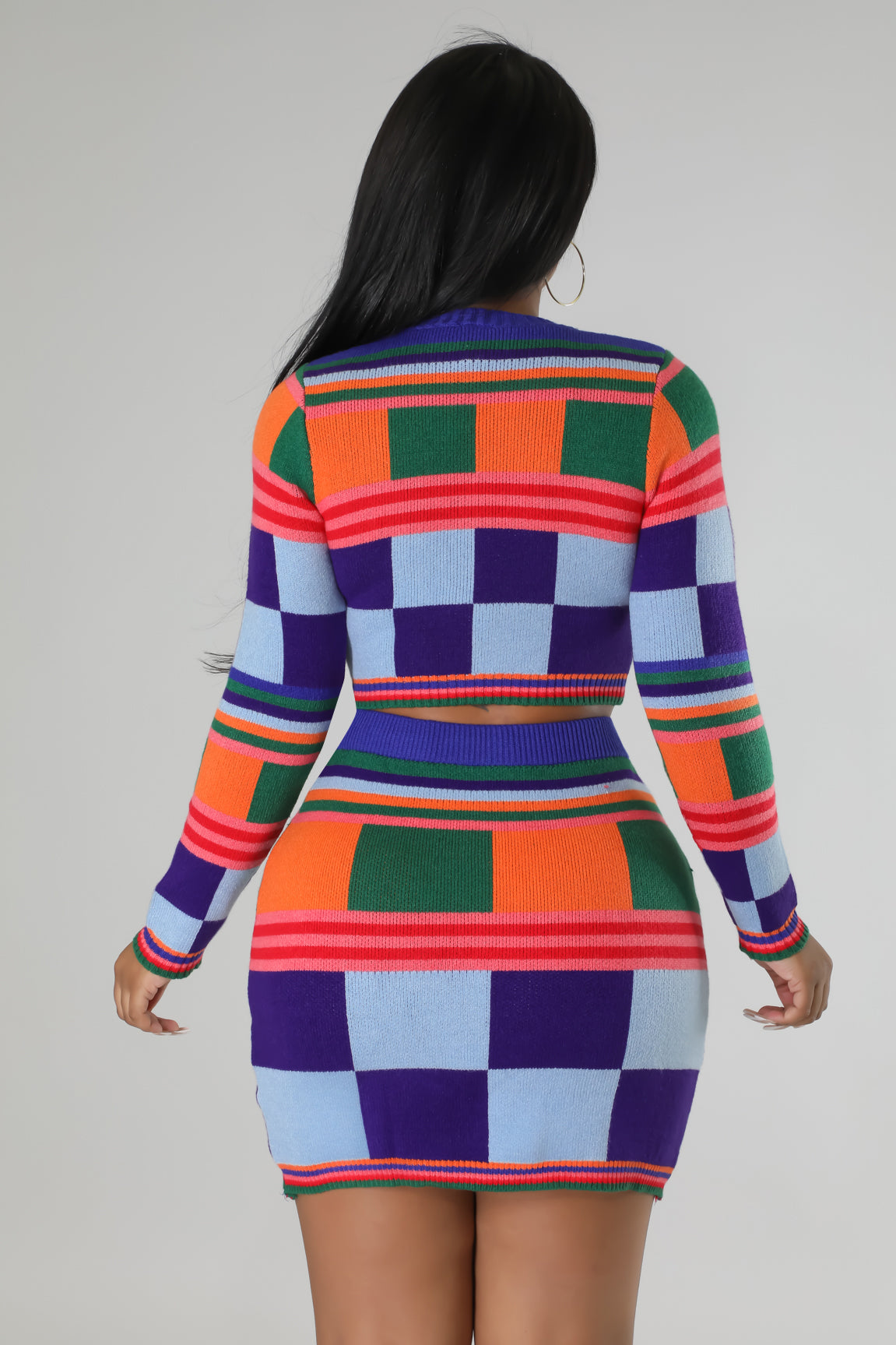 Knitted Down Skirt Set