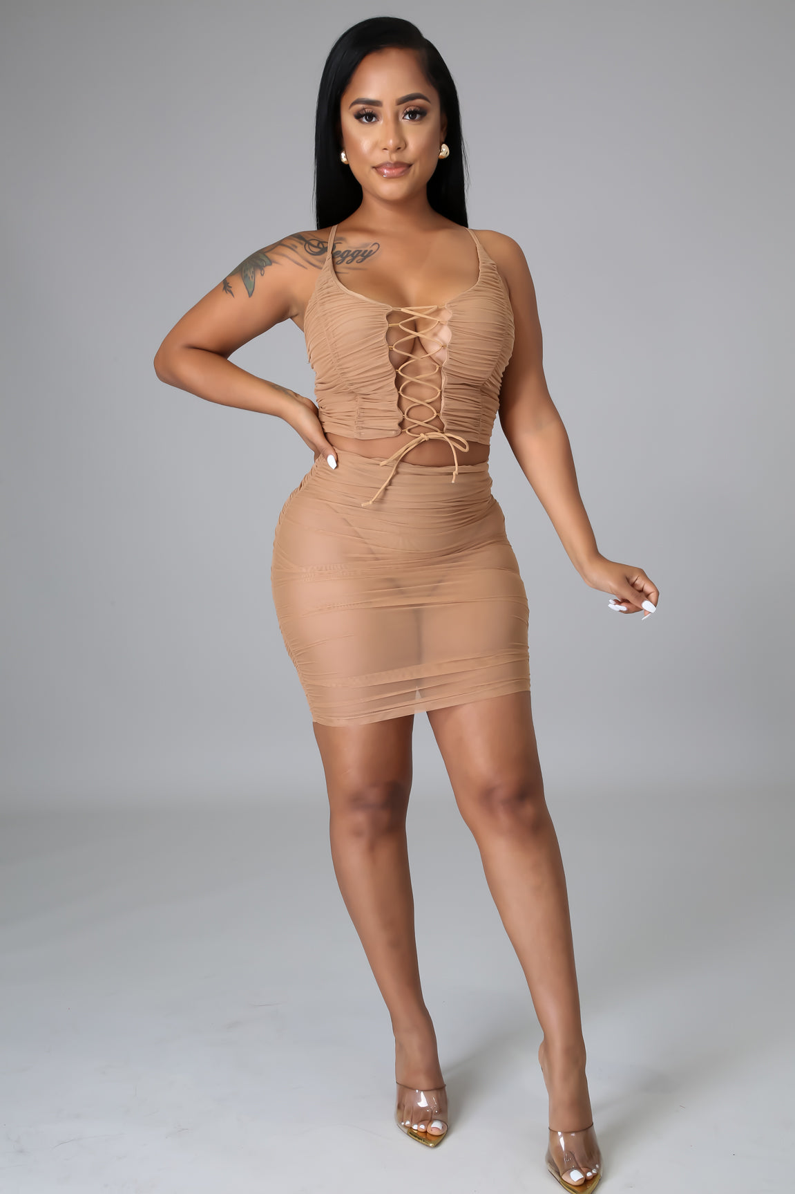 Forever Ruched Skirt Set