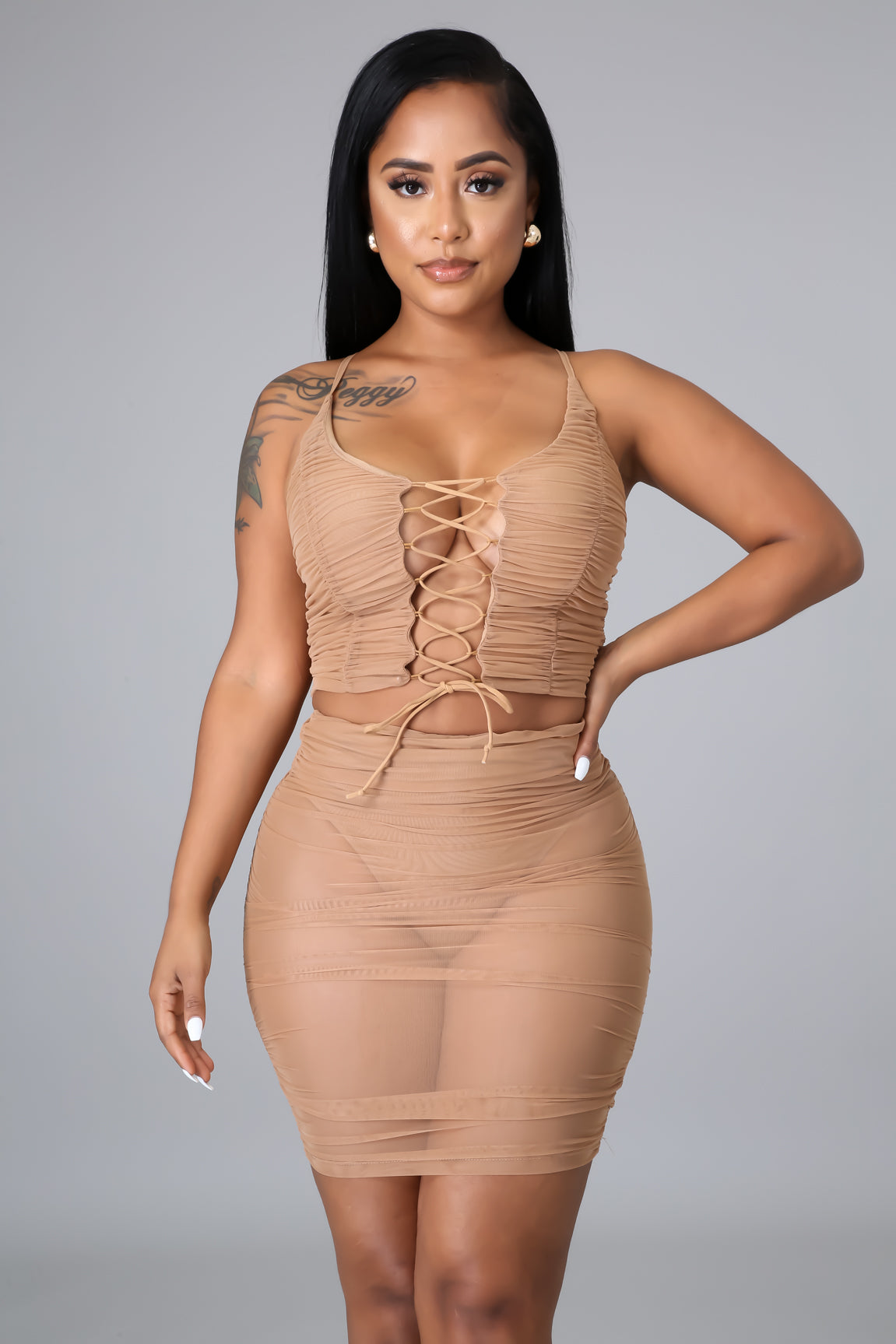 Forever Ruched Skirt Set