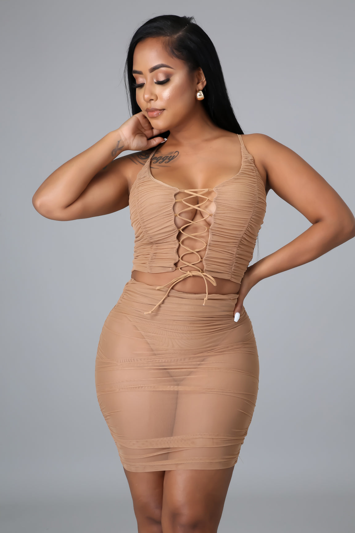 Forever Ruched Skirt Set