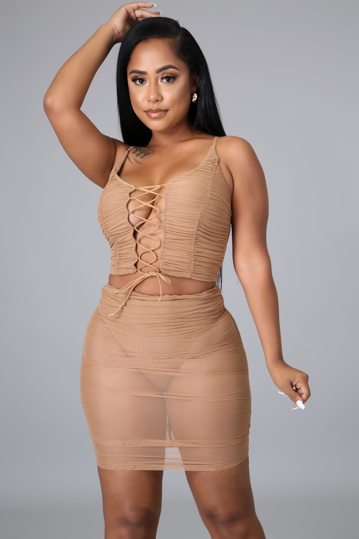 Forever Ruched Skirt Set