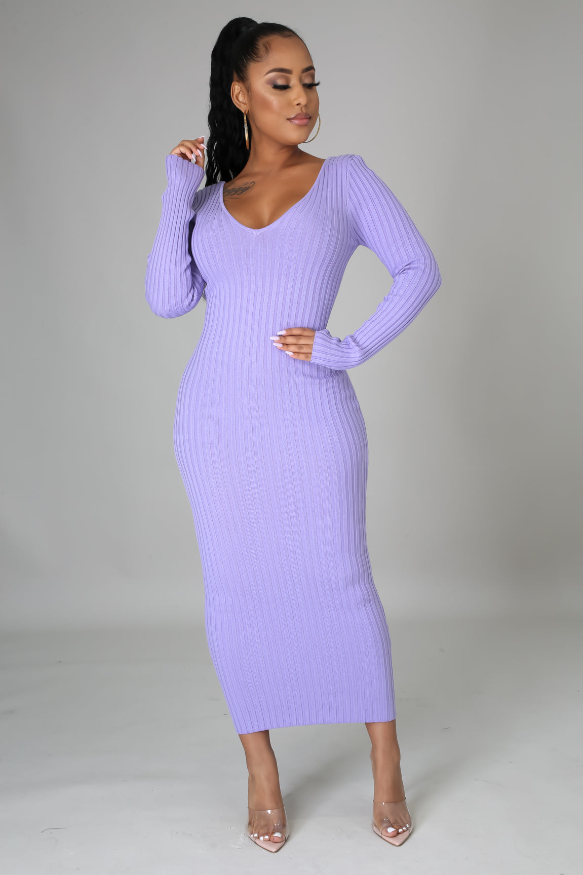 Ribbed Midi Dress