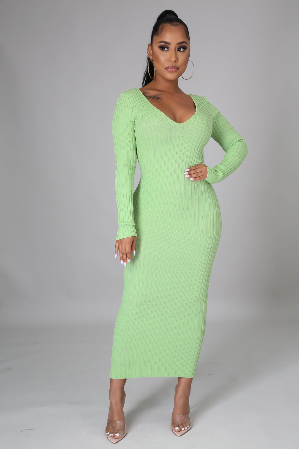 Ribbed Midi Dress