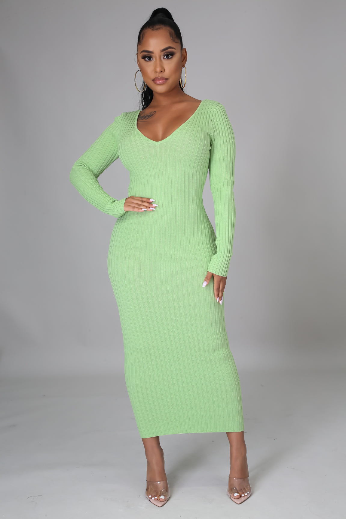 Ribbed Midi Dress
