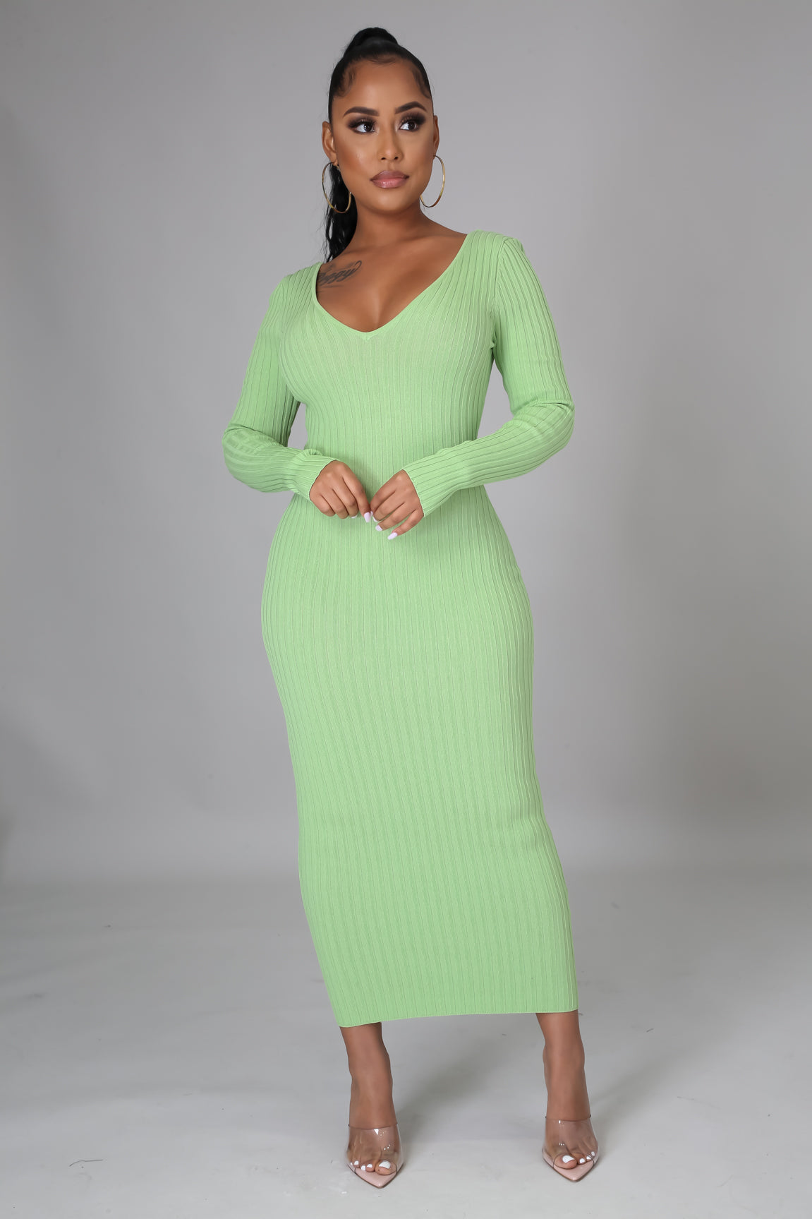 Ribbed Midi Dress